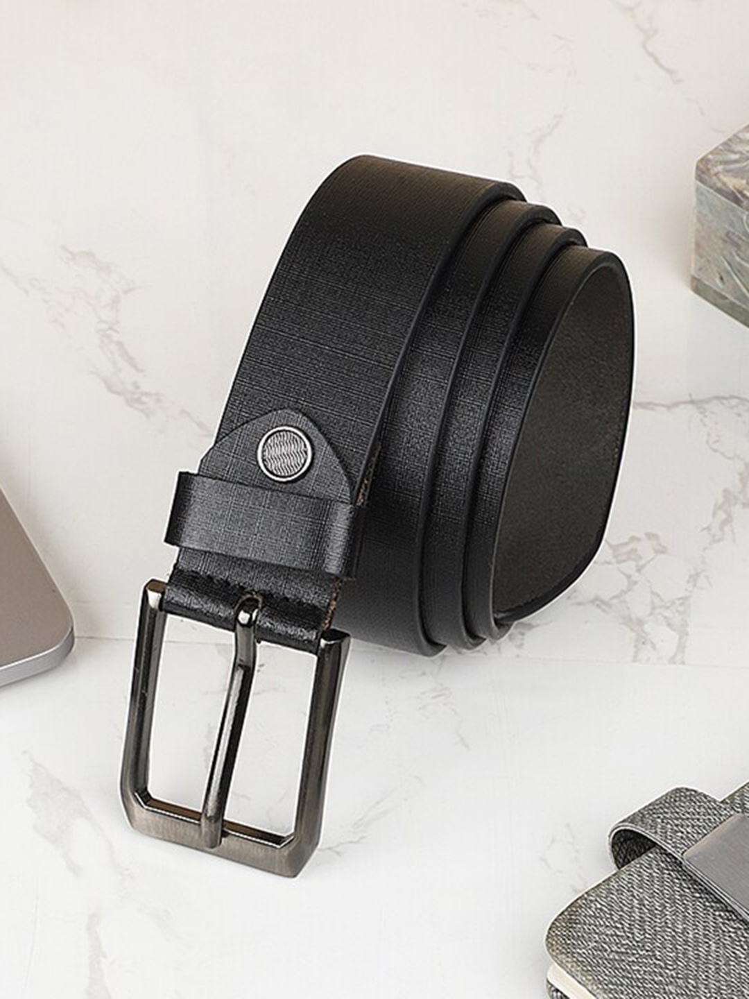 

Roadster Black Men Textured Leather Formal Belt