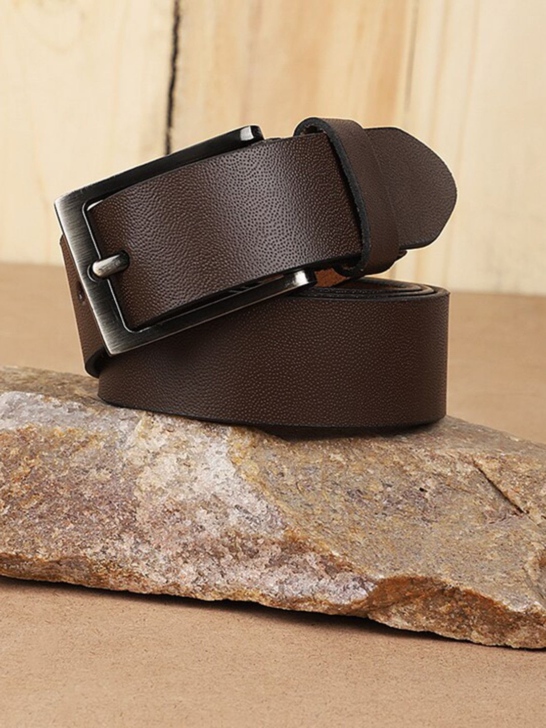 

Roadster Men Brown Textured Leather Belt