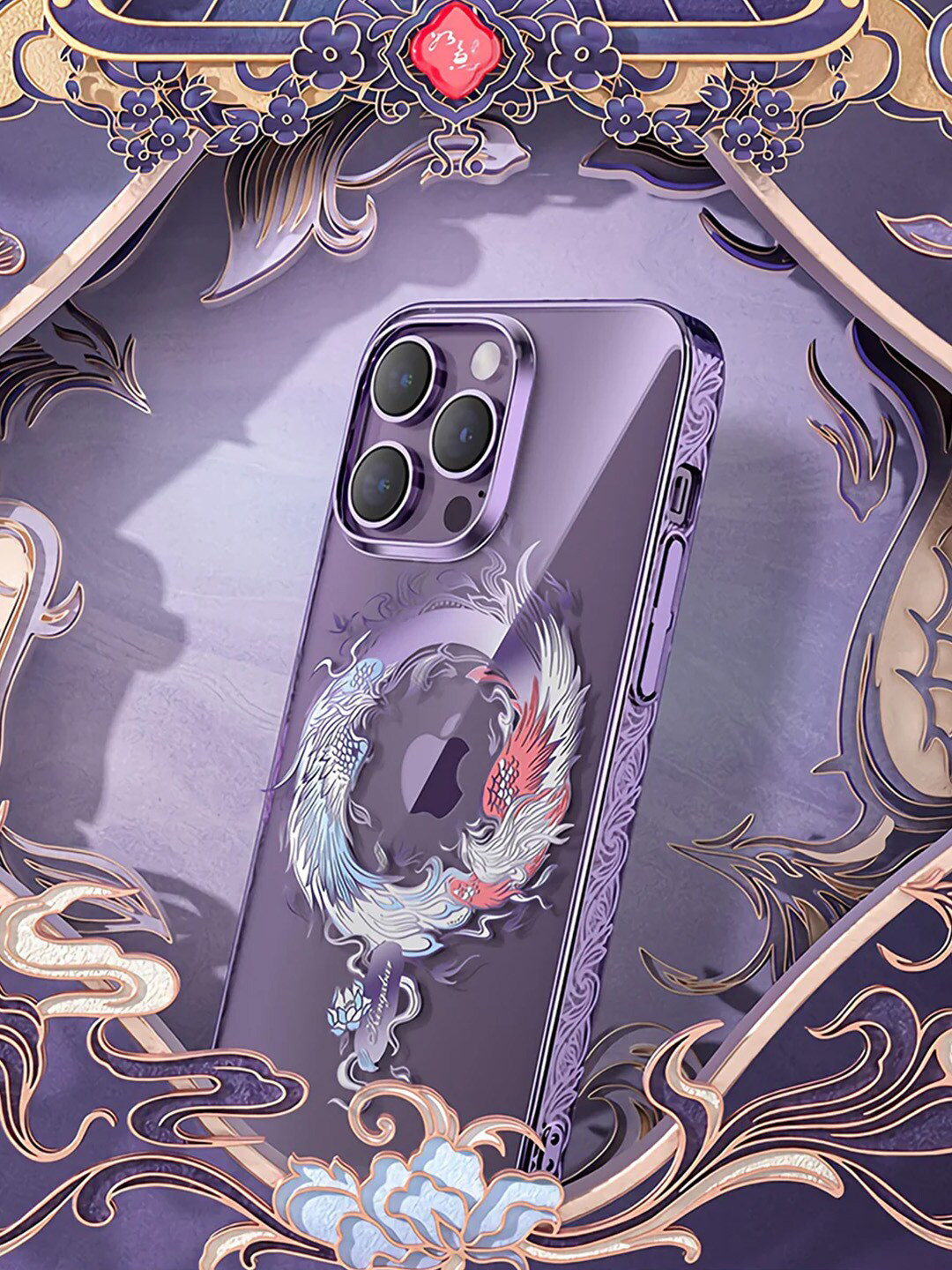 

TREEMODA Myth Beast Series Compatible iPhone 14Pro Phone Back Case, Purple