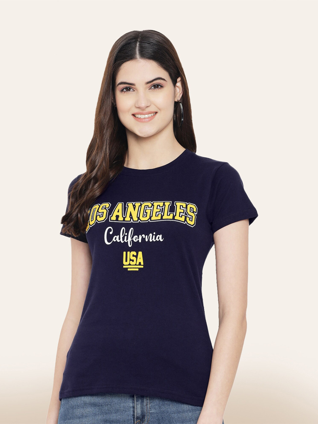

BAESD Typography Printed Cotton T-shirt, Blue