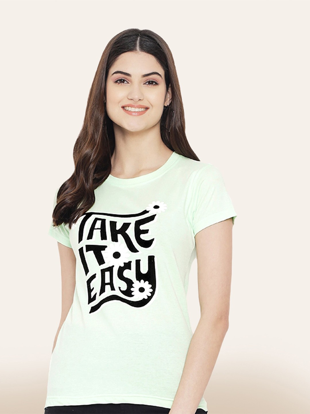 

BAESD Typography Printed Cotton T-shirt, Sea green