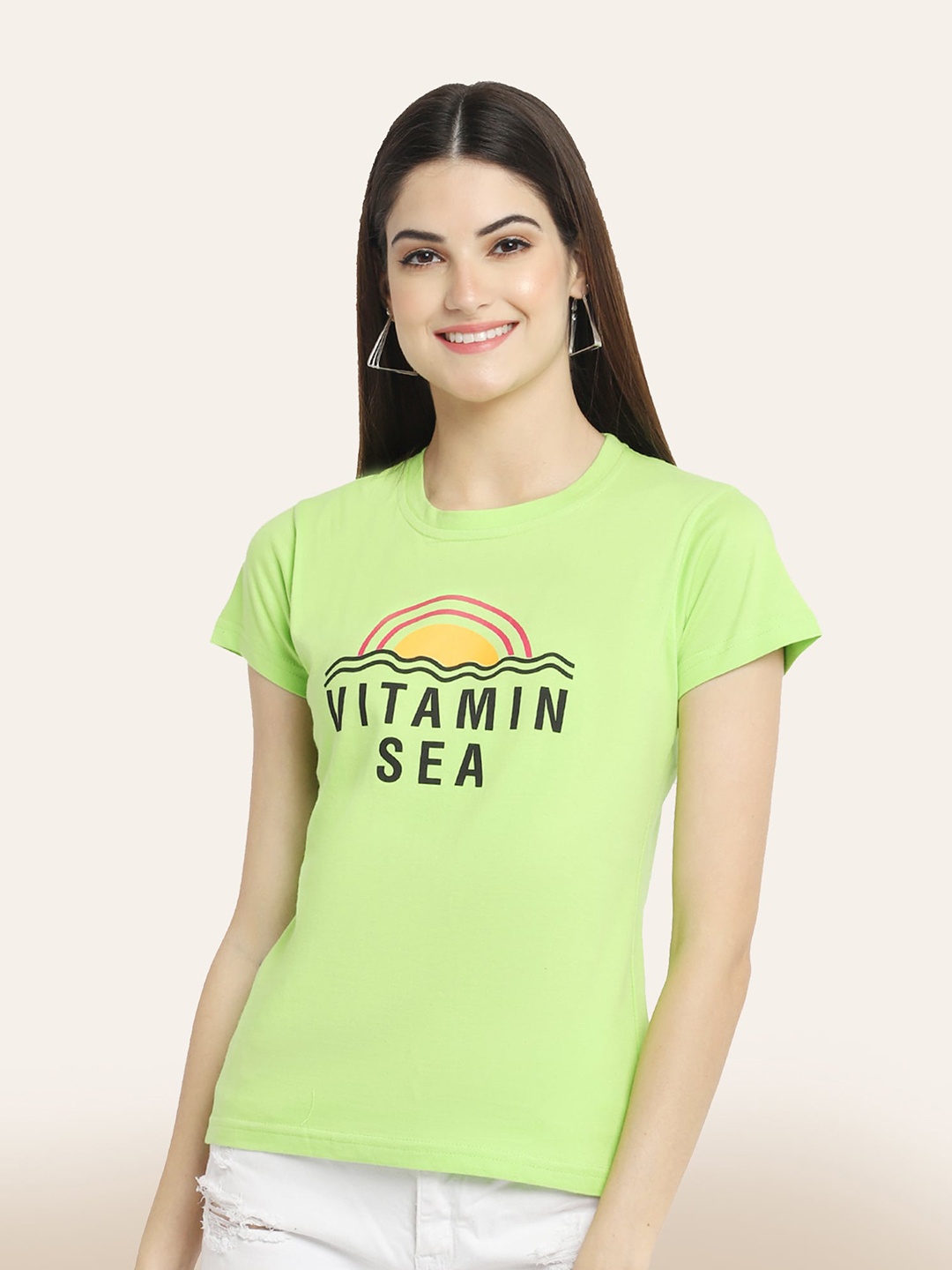 

BAESD Typography Printed Cotton T-shirt, Green