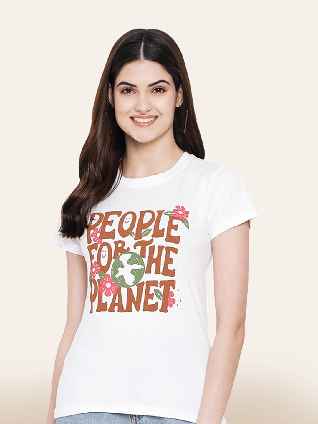 

BAESD Typography Printed Cotton T-shirt, White