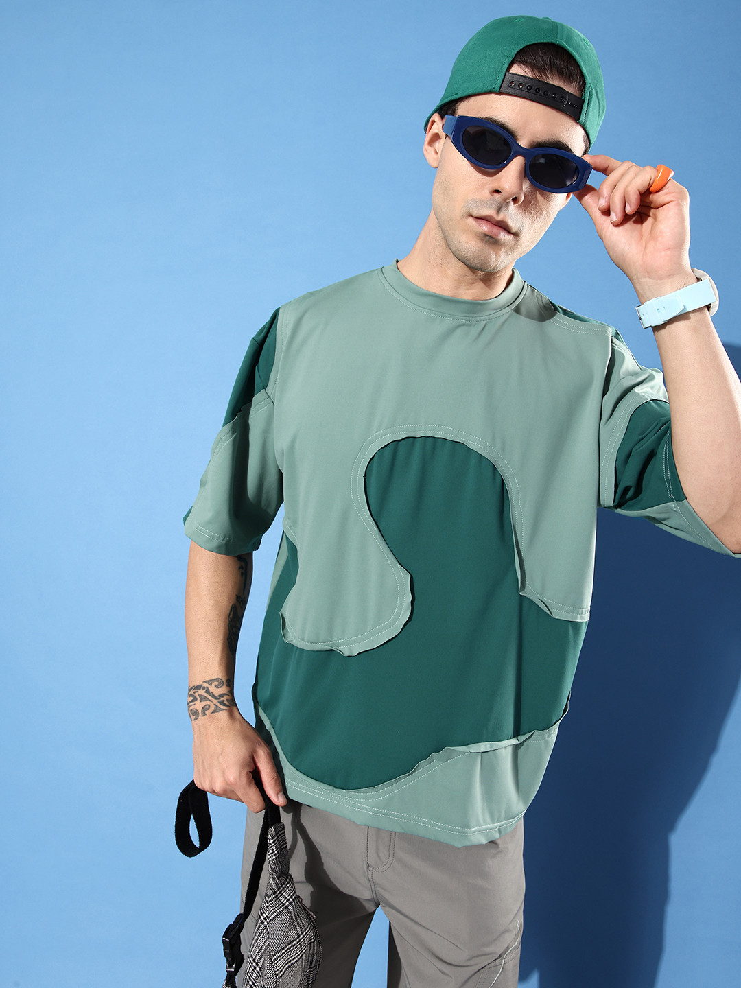

UNRL Colourblocked T-shirt, Green