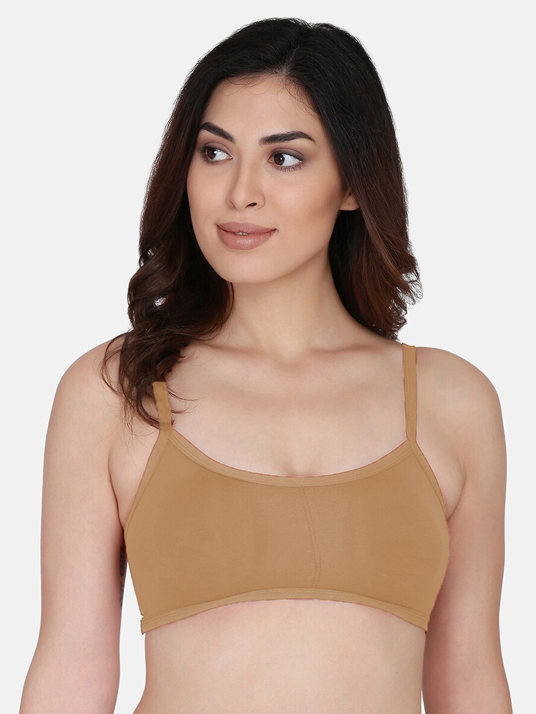 

TORONFRAS Seamless Lightly Padded Rapid-Dry All Day Comfort Cotton Styled Back Bra, Beige