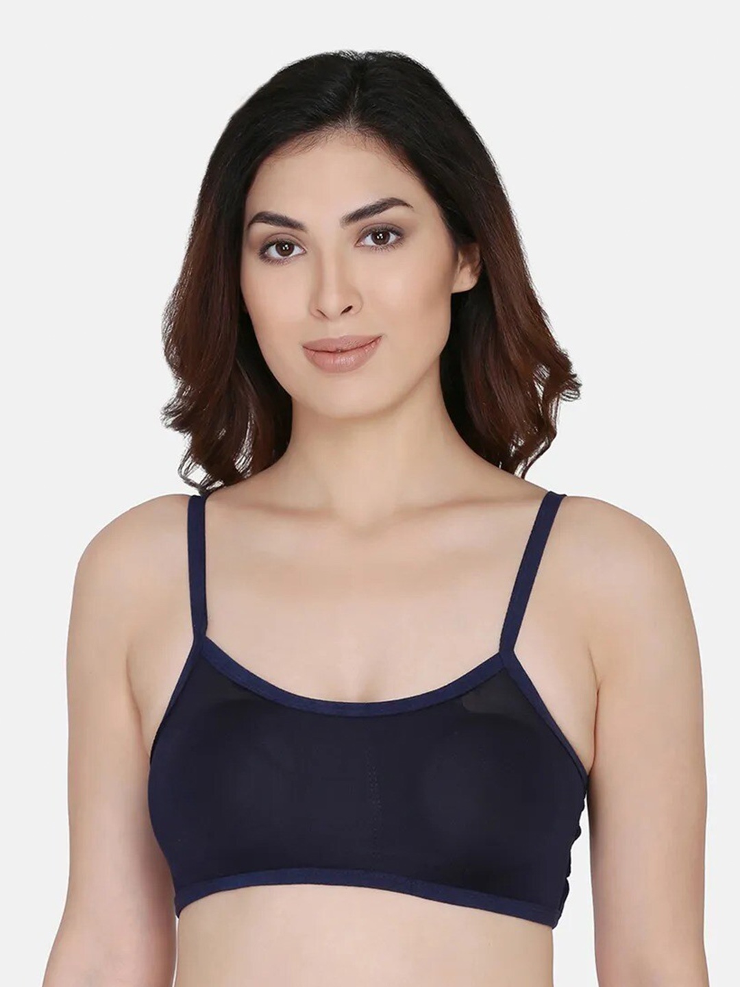 

TORONFRAS Seamless Lightly Padded Rapid-Dry All Day Comfort Cotton Styled Back Bra, Navy blue