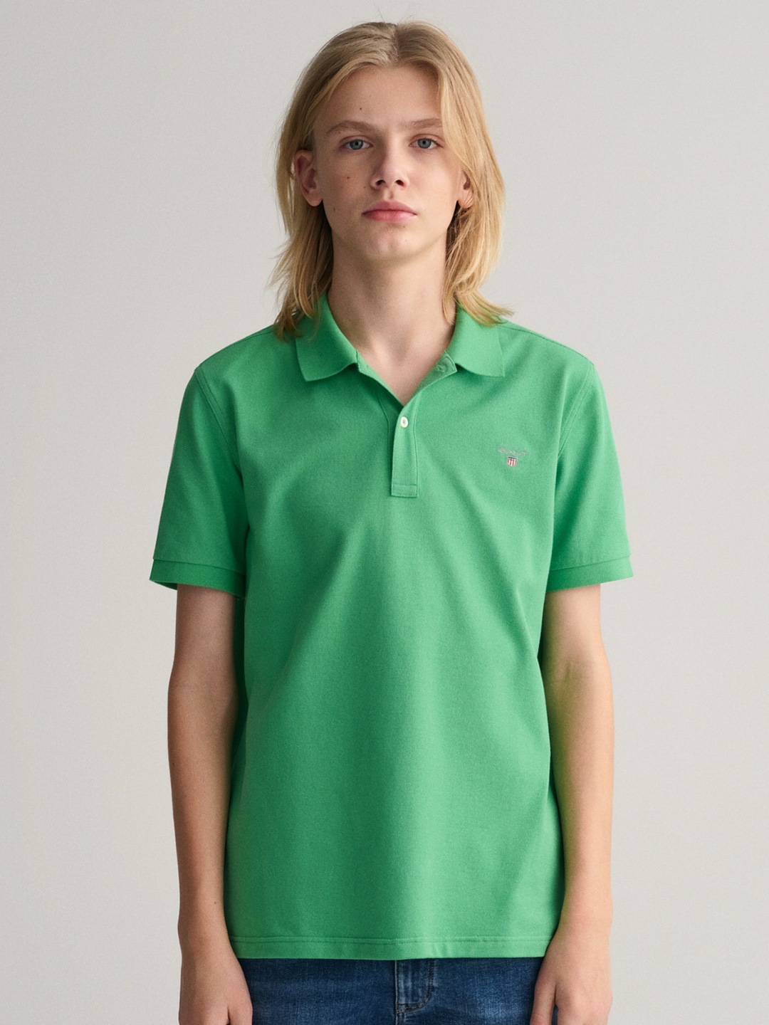 

GANT Boys Polo Collar Pure Cotton T-shirt, Green