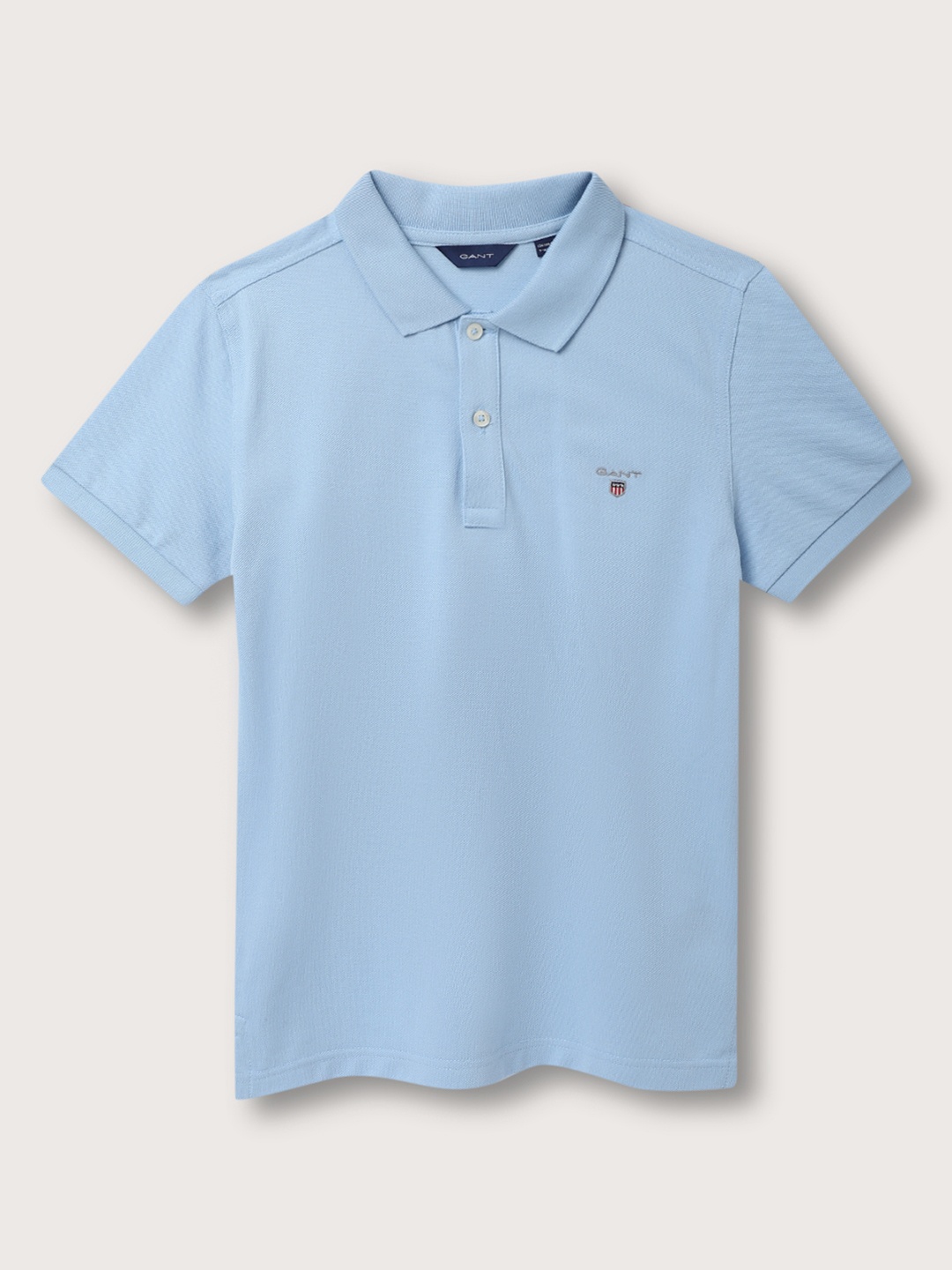 

GANT Boys Polo Collar Short Sleeves Pure Cotton T-shirt, Blue
