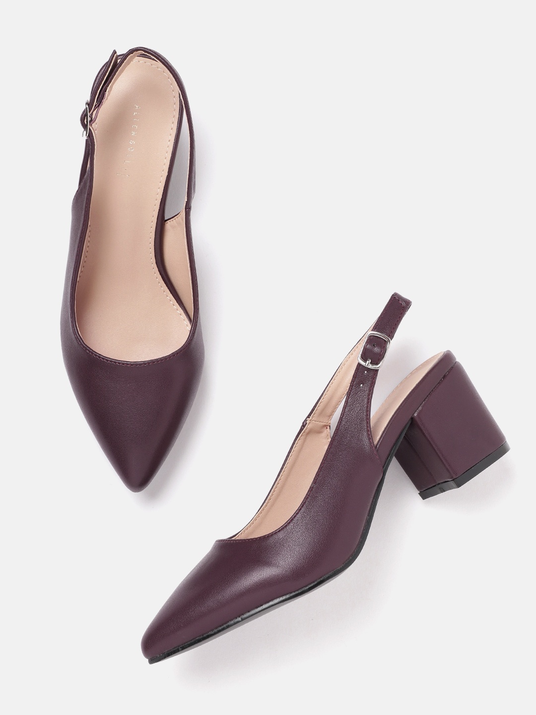 

Allen Solly Block Heel Pumps, Burgundy
