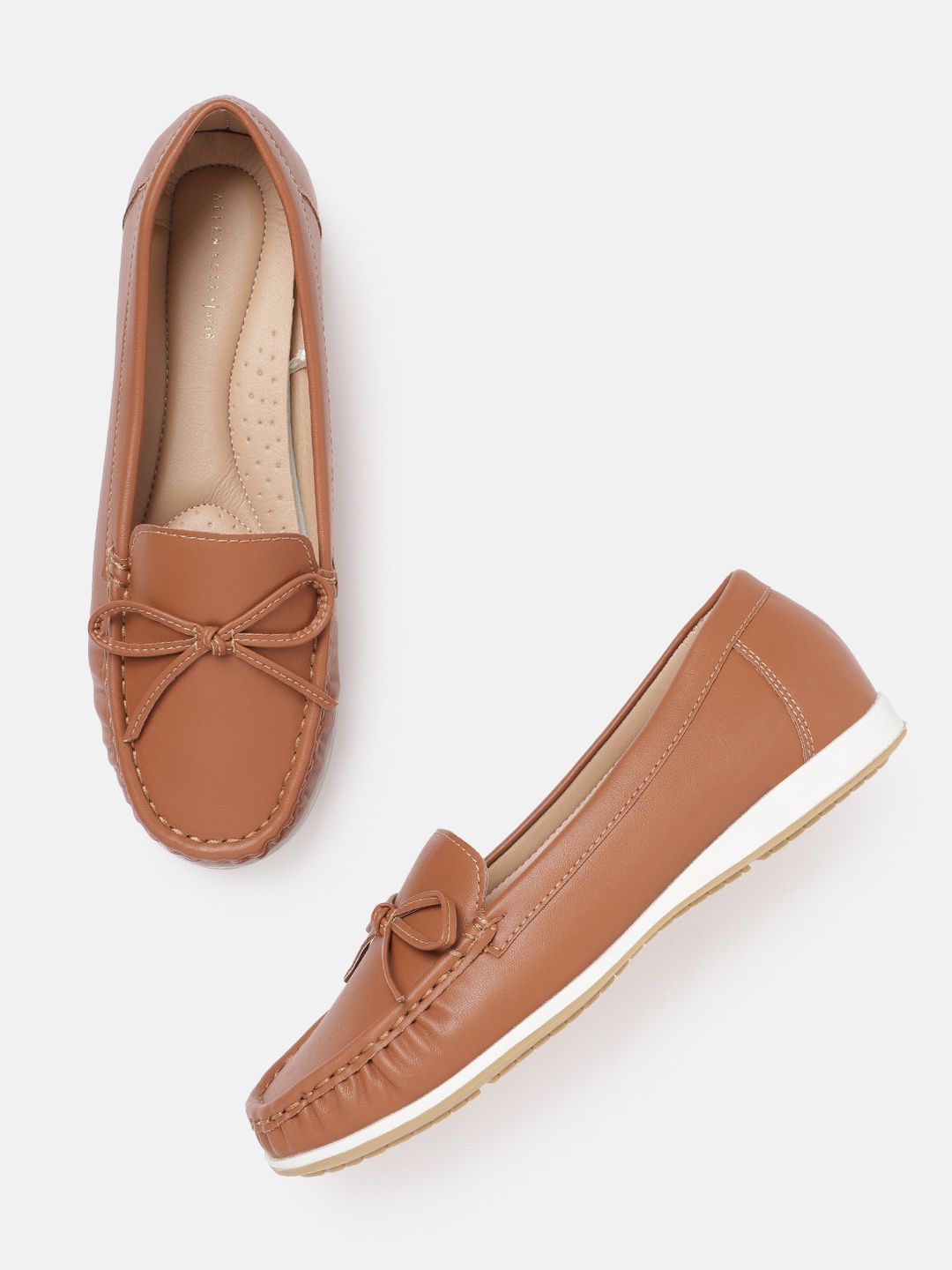 

Allen Solly Women Loafers with Bow Detail, Tan