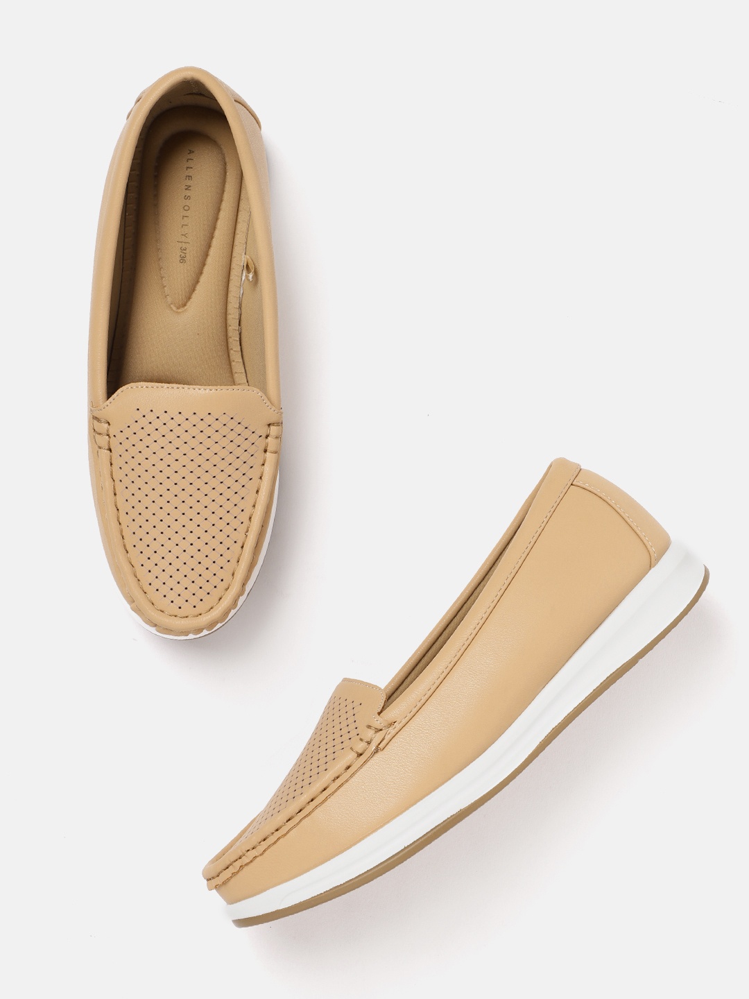 

Allen Solly Women Perforated Loafers, Camel brown