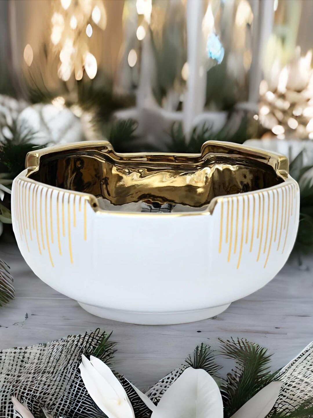 

Athome by Nilkamal White Marble Decorative Ceramic Bowls