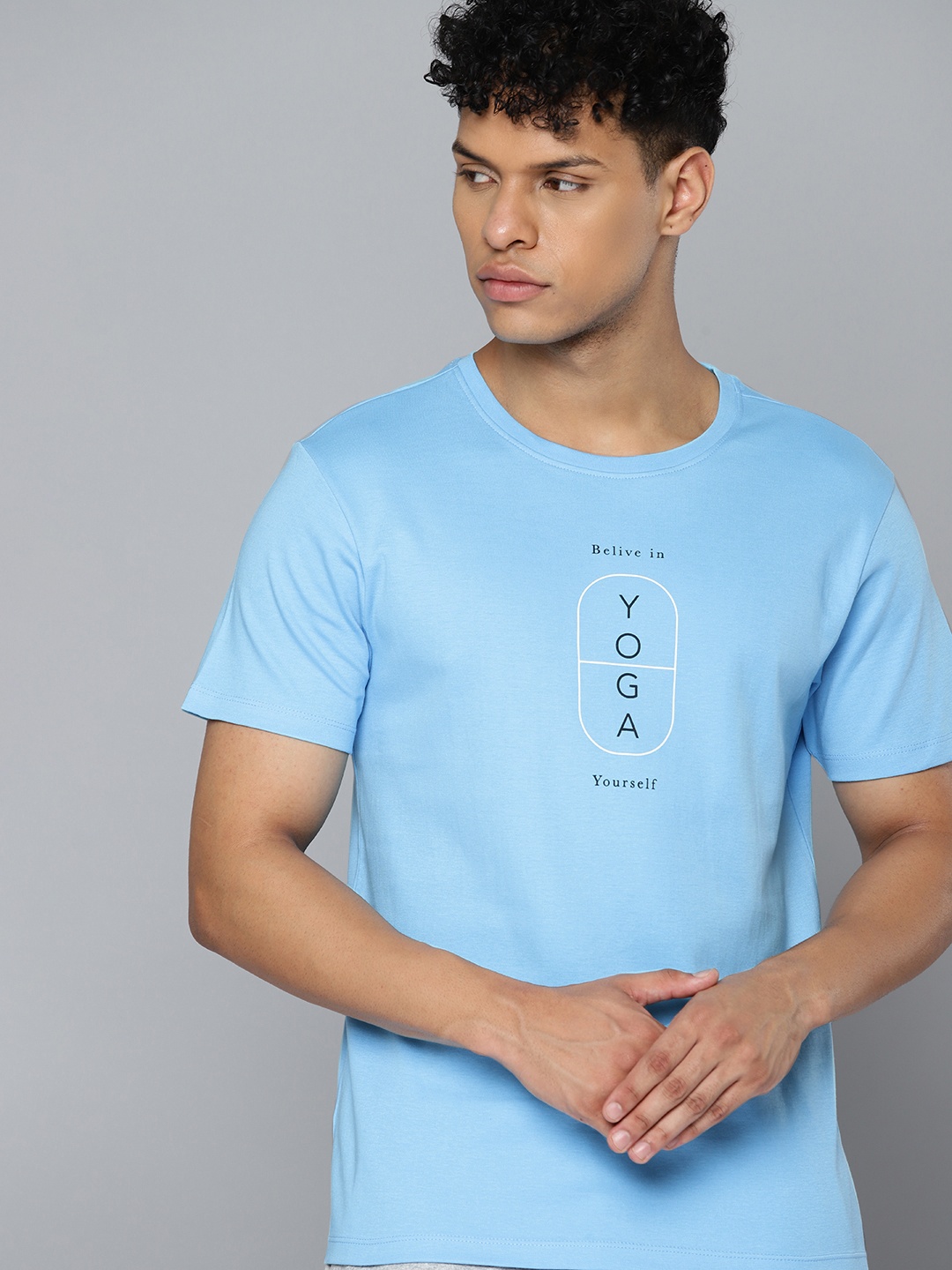 

HRX by Hrithik Roshan Men Typography Printed T-shirt, Blue