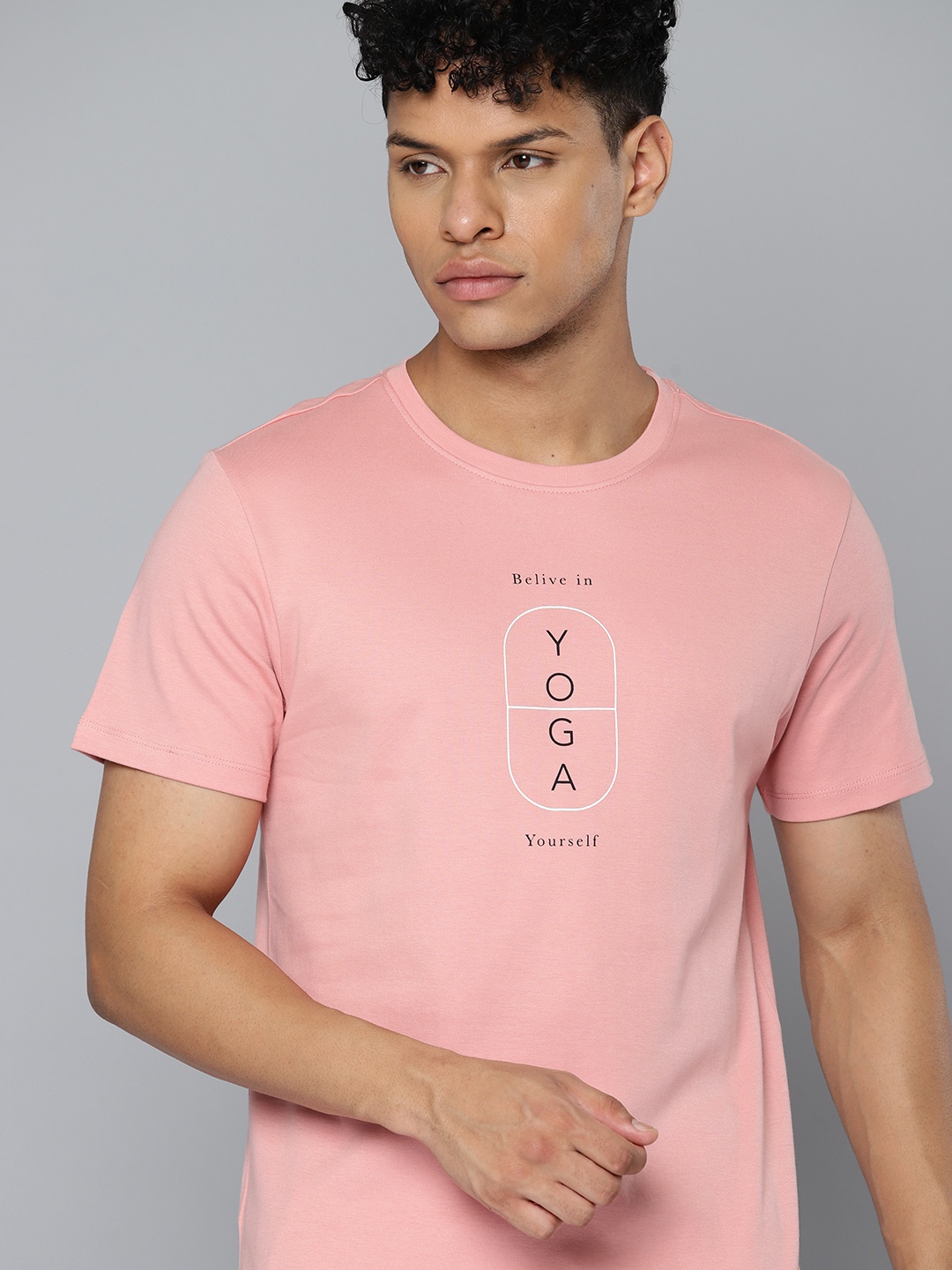 

HRX by Hrithik Roshan Men Typography Printed T-shirt, Pink