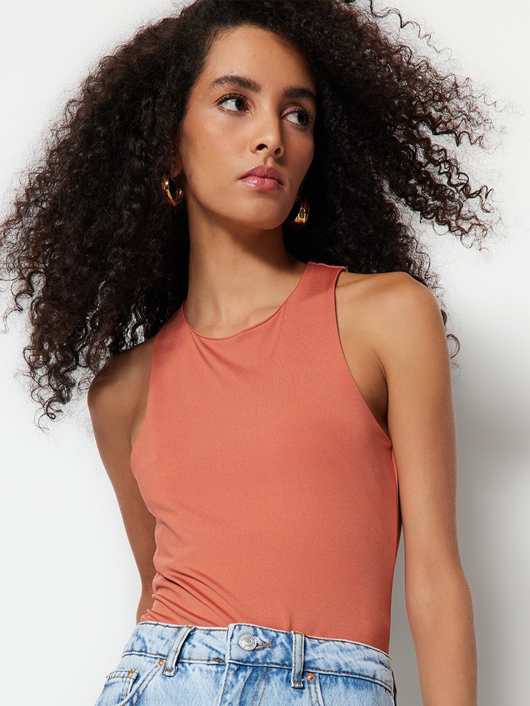 

Trendyol Styled Back Top, Brown