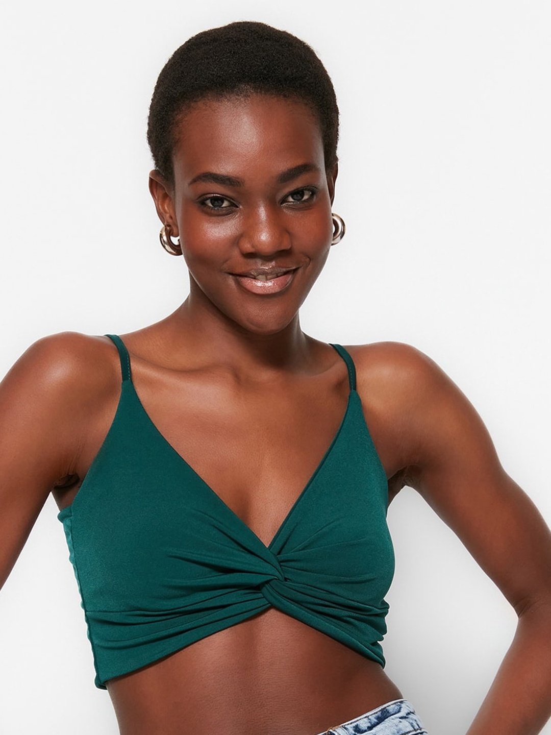 

Trendyol Shoulder Straps Bralette Top, Green