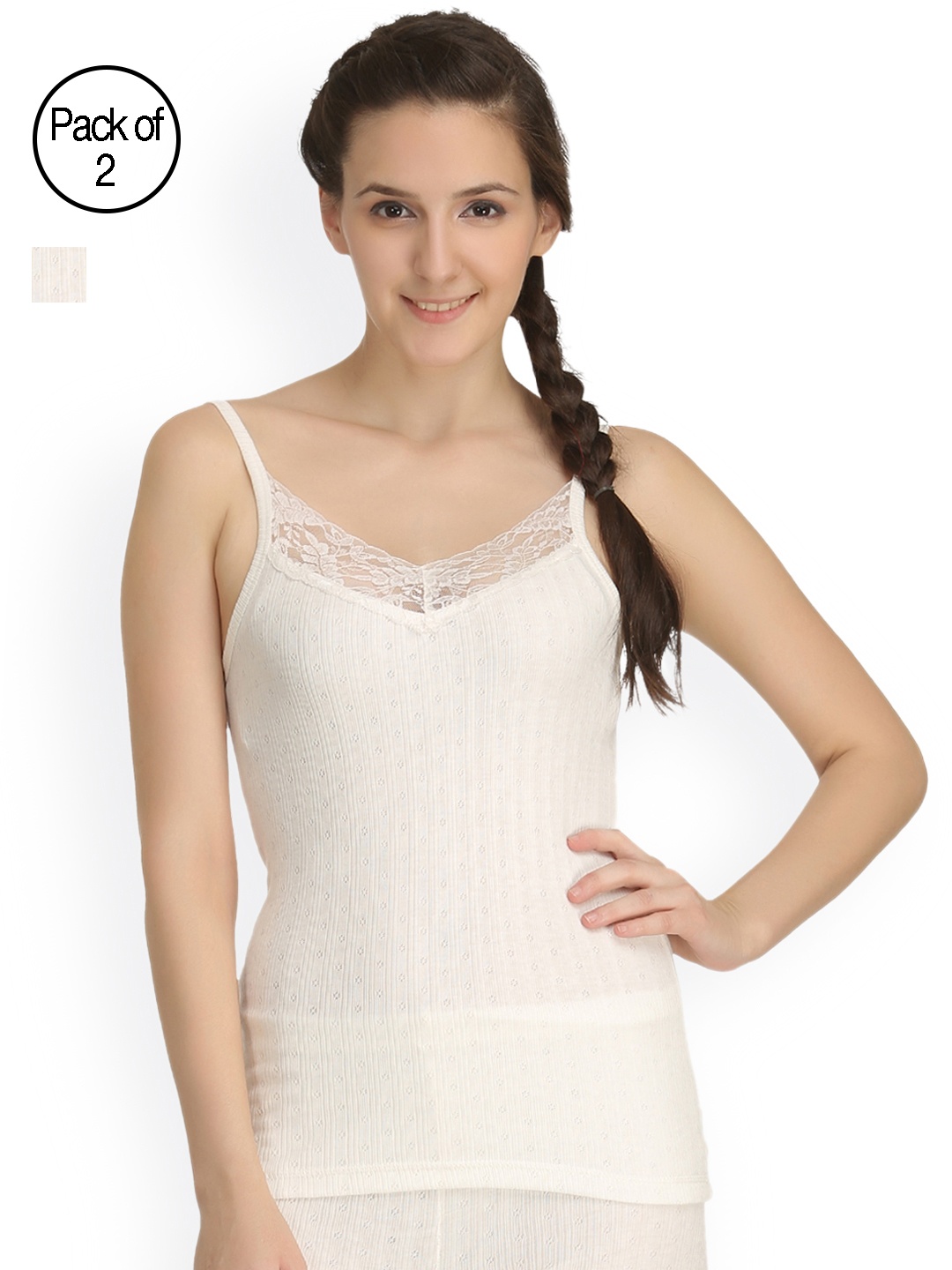 

Kanvin Pack of 2 Thermal Tops NEW2120OW2120, Off white