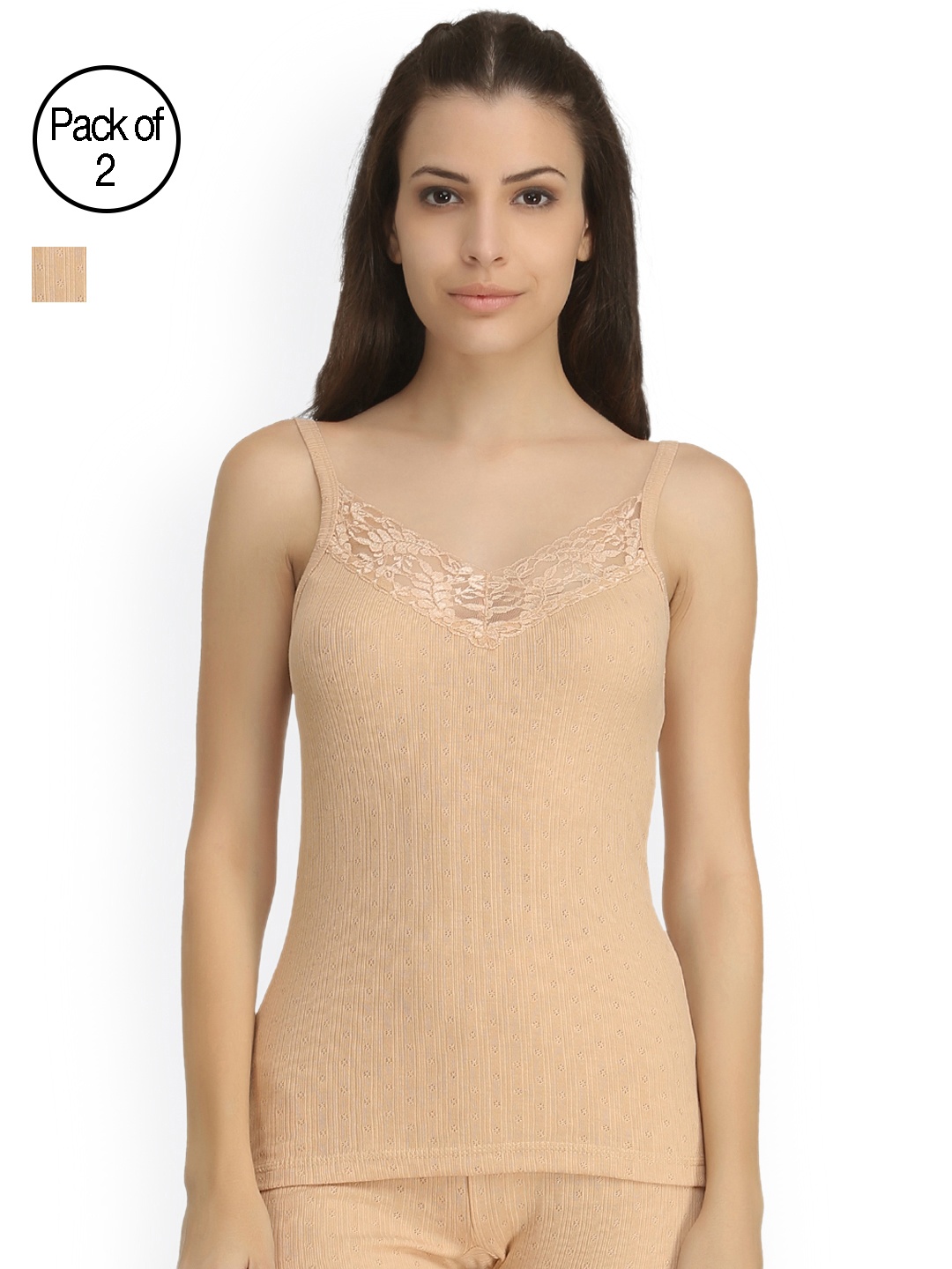 

Kanvin Pack of 2 Thermal Tops NEW2120SK2120, Beige