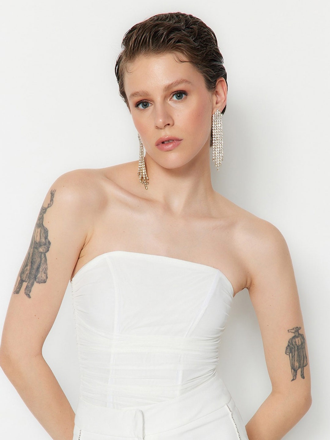 

Trendyol Strapless Corset Top, Off white