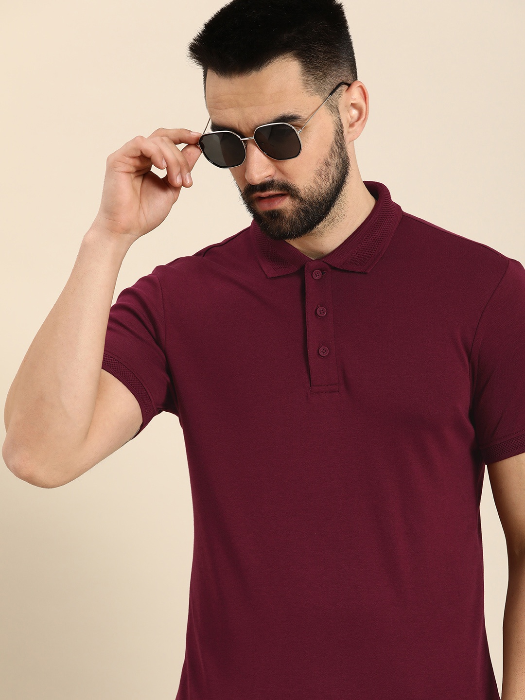 

United Colors of Benetton Polo Collar Pure Cotton T-shirt, Maroon