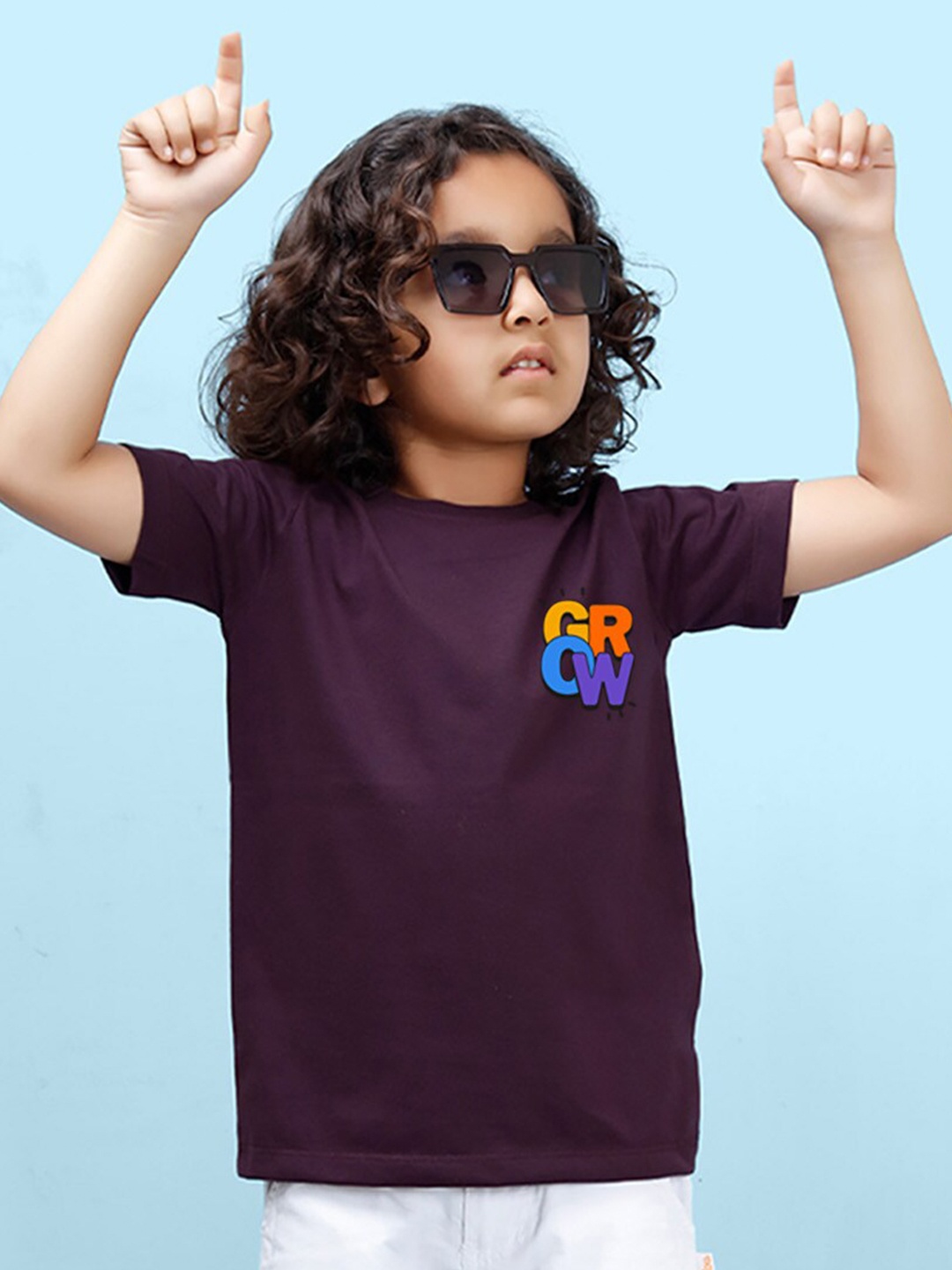 

NUSYL Boys Round Neck Short Sleeve T-shirt, Purple
