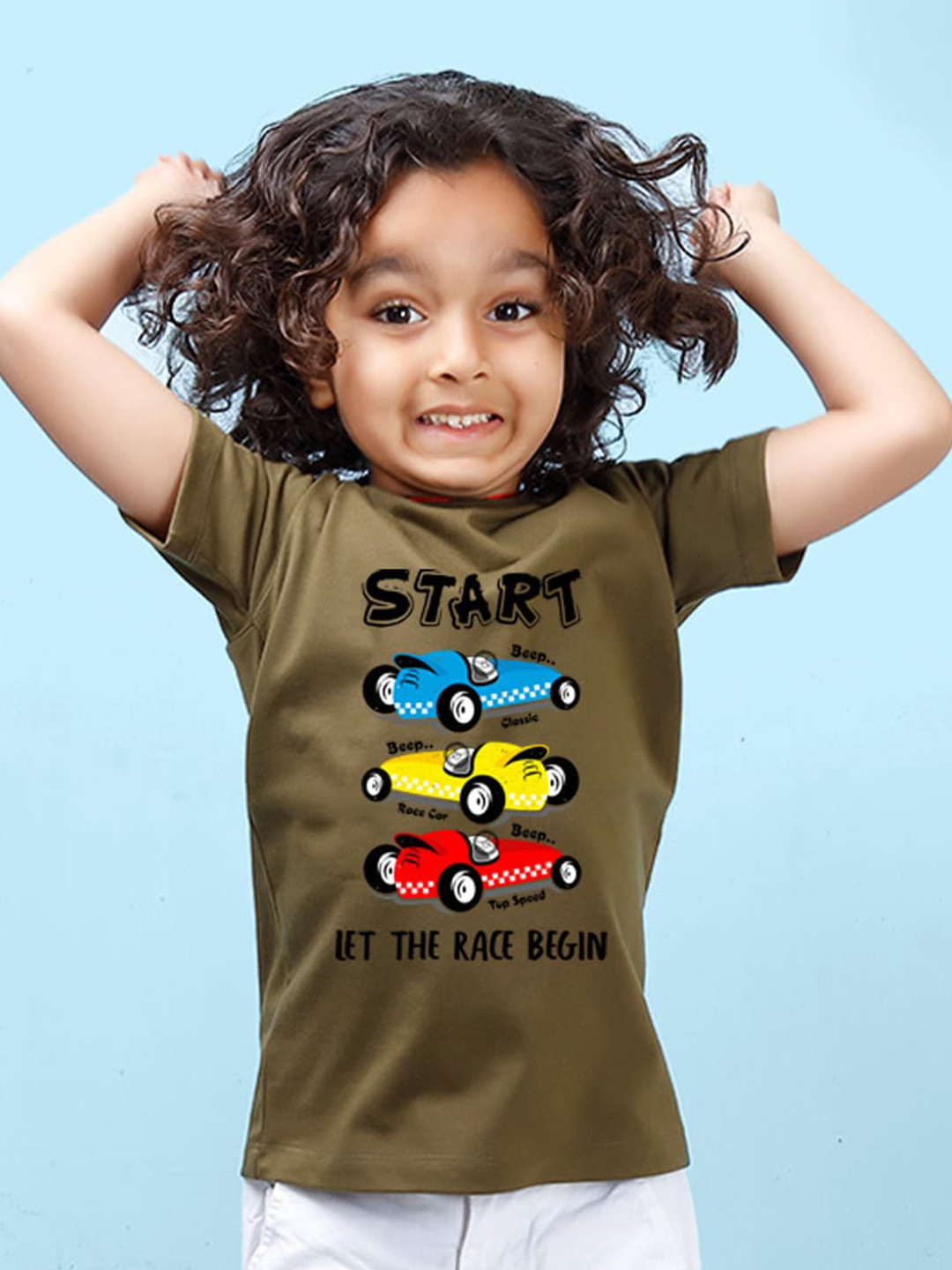 

NUSYL Boys Typography Printed Cotton T-shirt, Green
