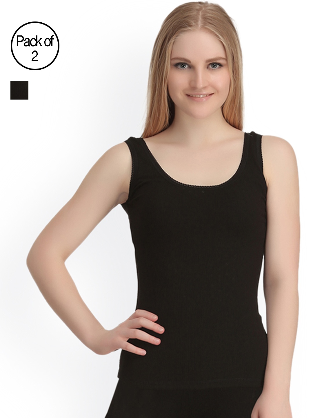 

Kanvin Pack of 2 Thermal Tops NEW2130BK2130, Black