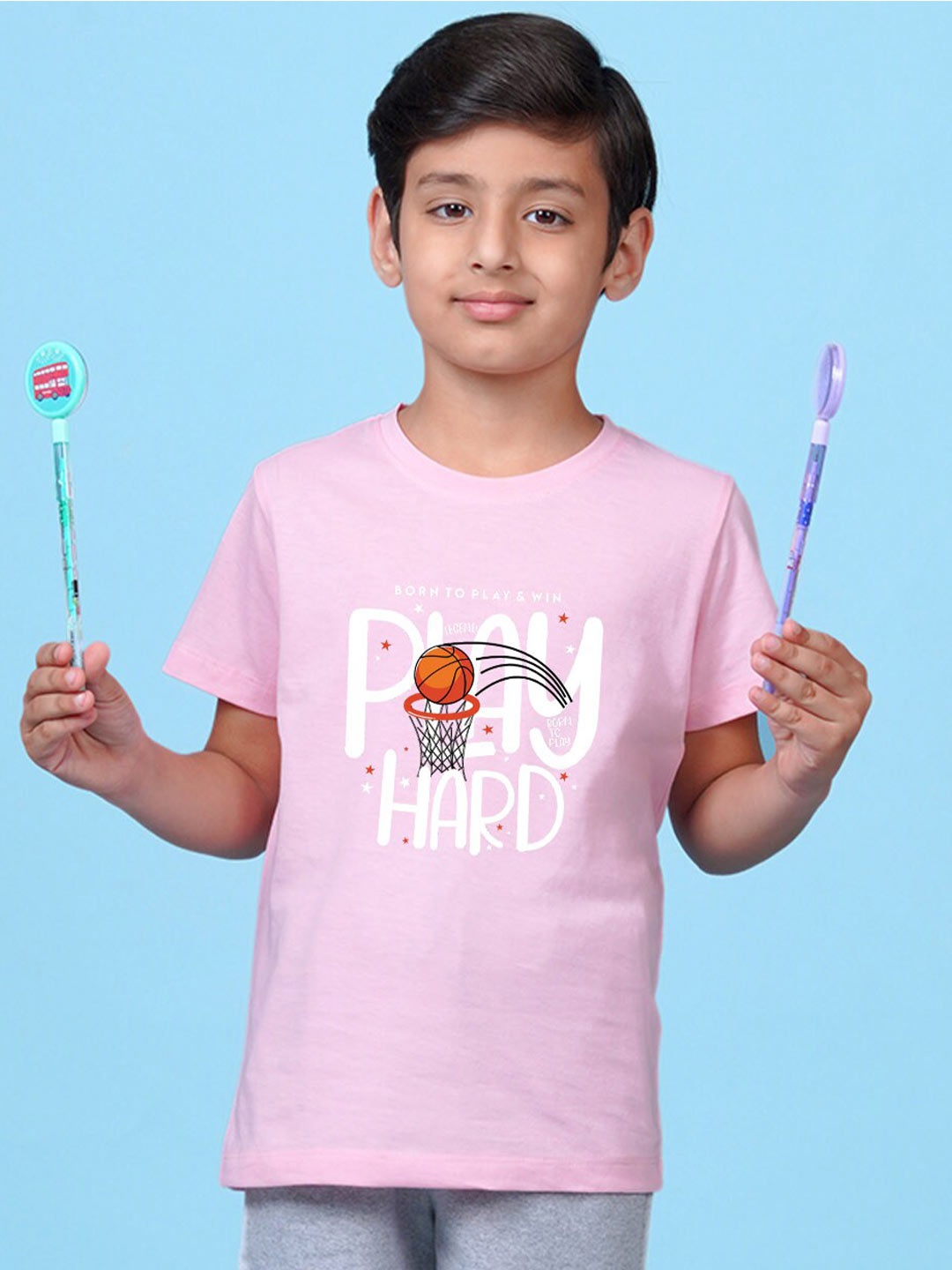 

NUSYL Boys Graphic Print T-shirt, Pink