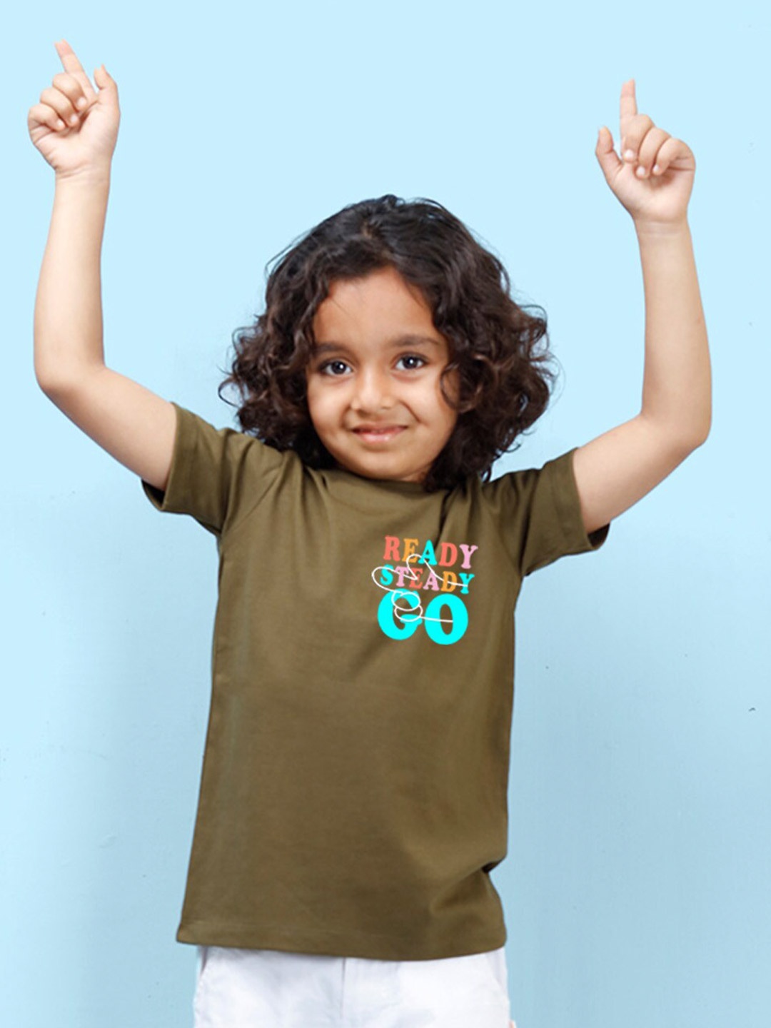 

NUSYL Boys Typography Printed Knitted T-shirt, Olive
