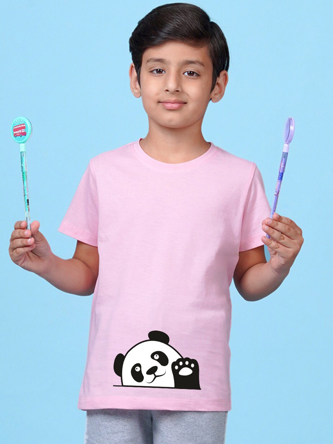 

NUSYL Boys Conversational Printed Regular Fit T-shirt, Pink