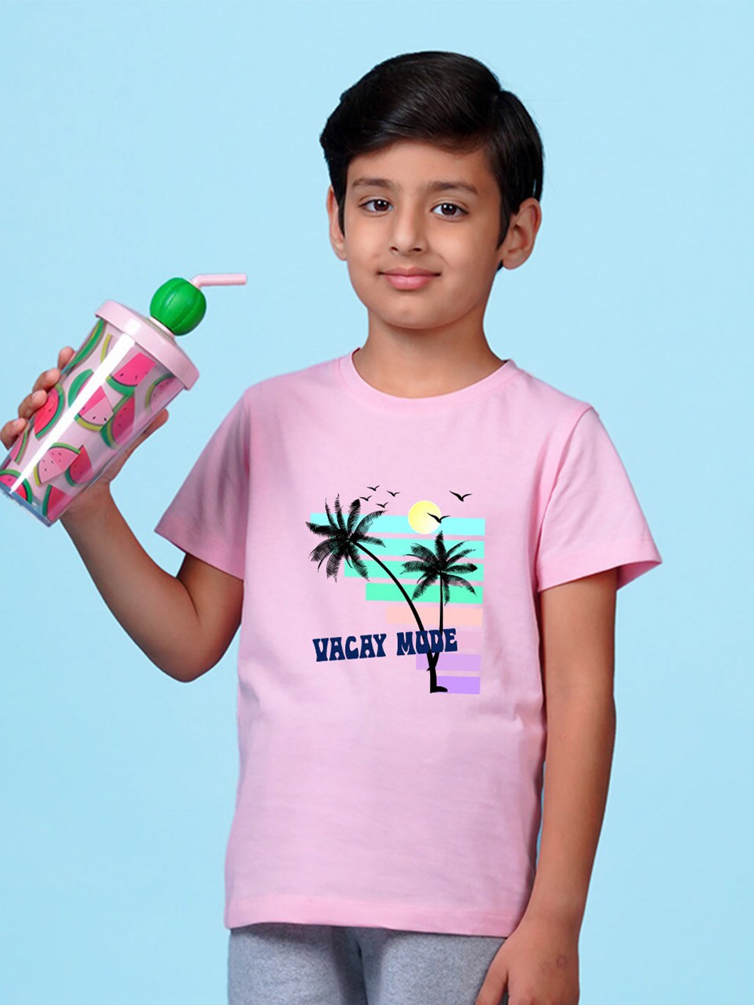 

NUSYL Boys Printed Tropical T-shirt, Pink