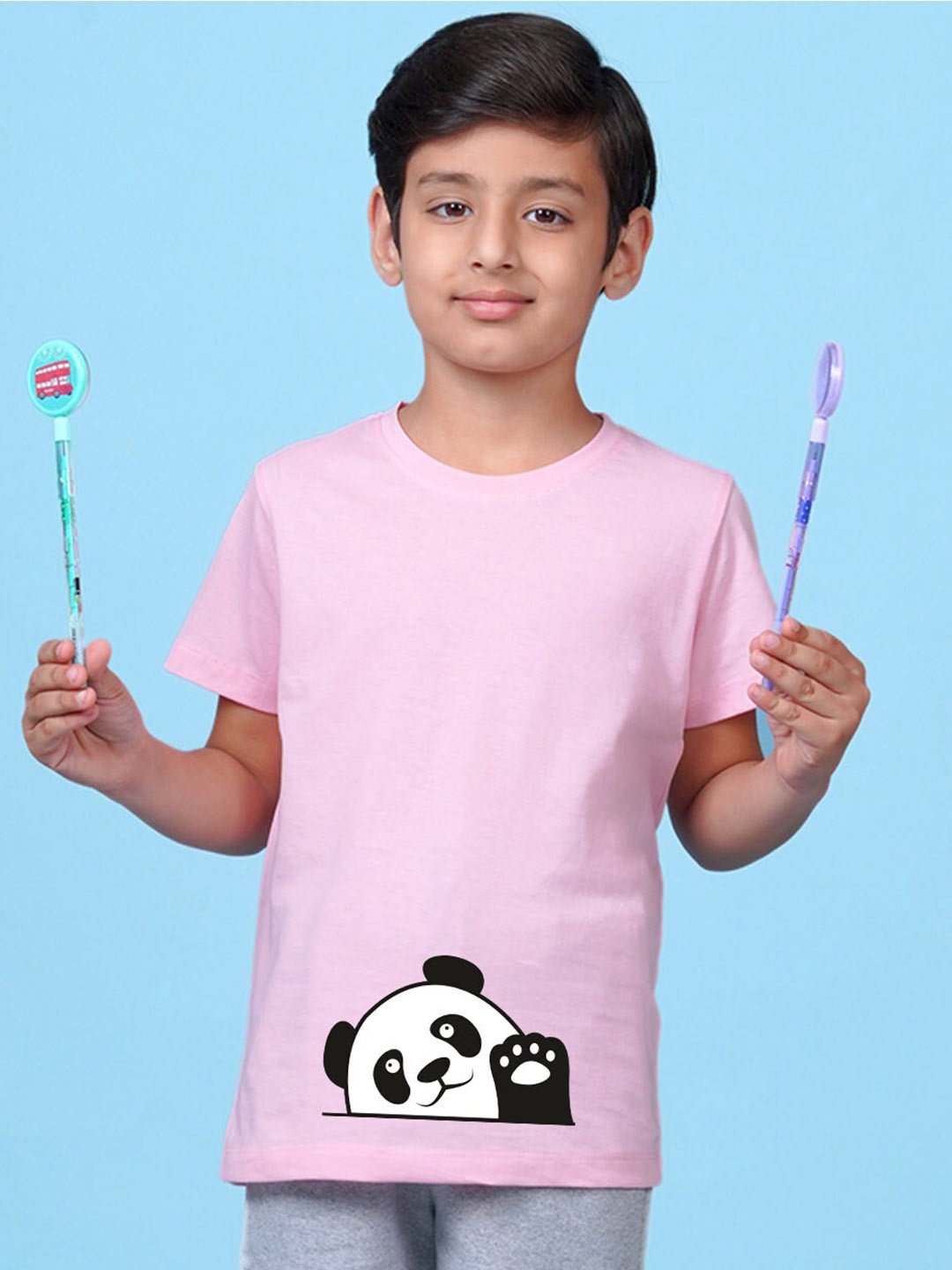 

NUSYL Boys Graphic Printed Round Neck T-shirt, Pink