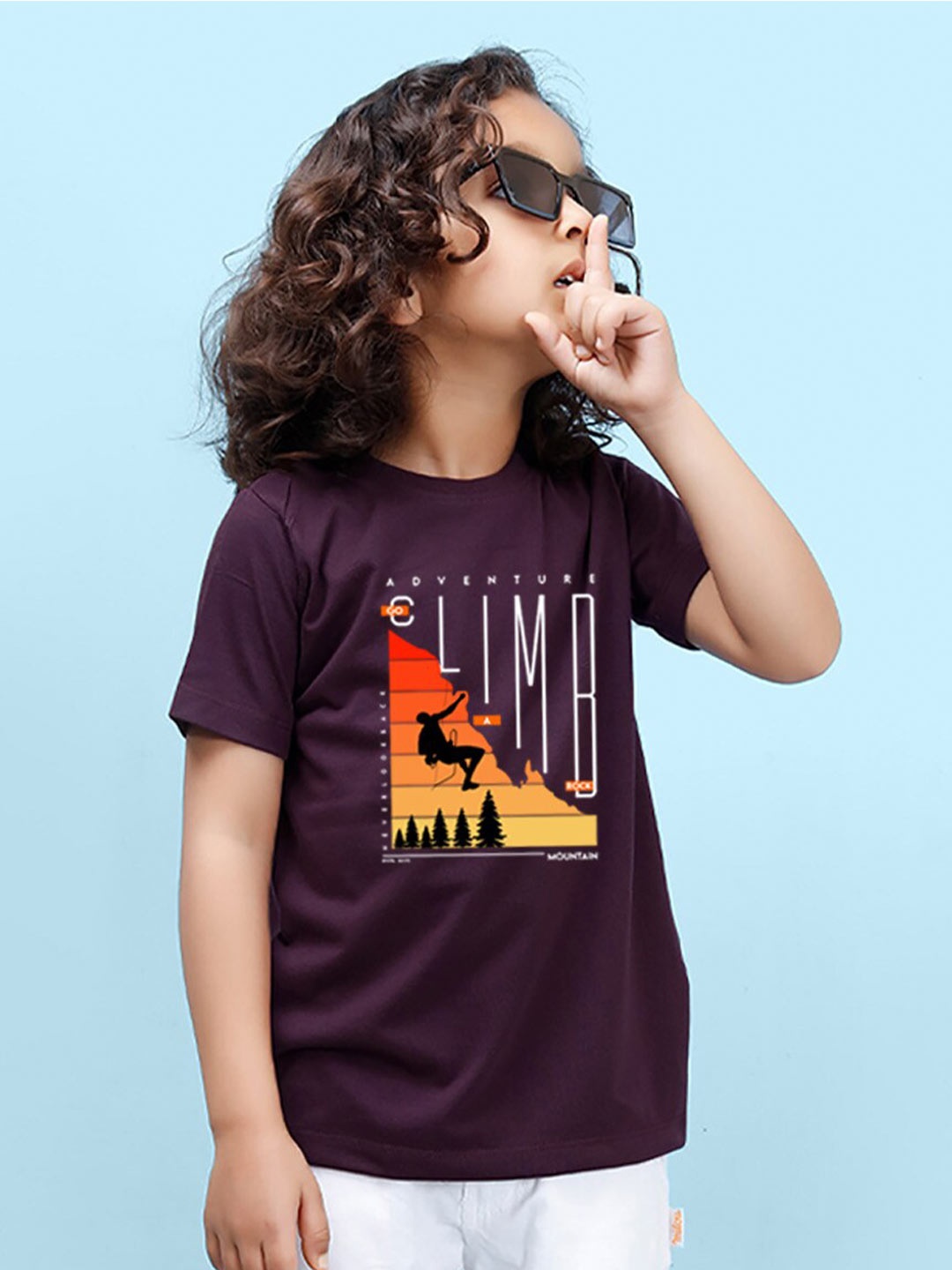 

NUSYL Boys Typography Printed Knitted T-shirt, Maroon