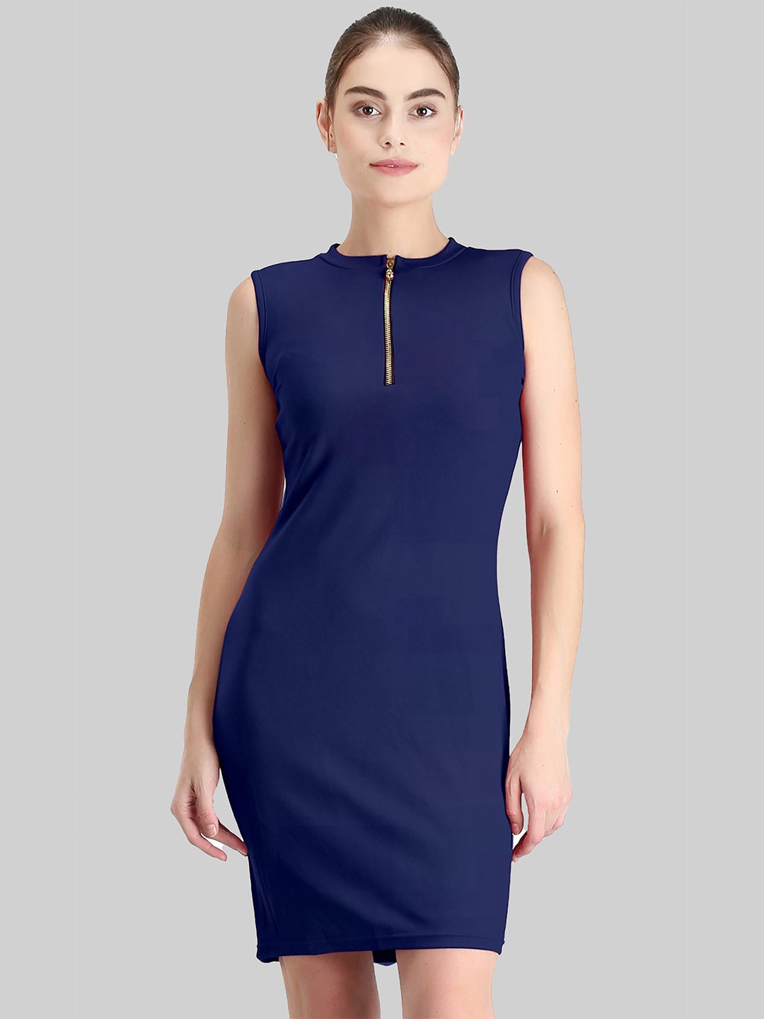 

LEE TEX High Neck Bodycon Dress, Blue