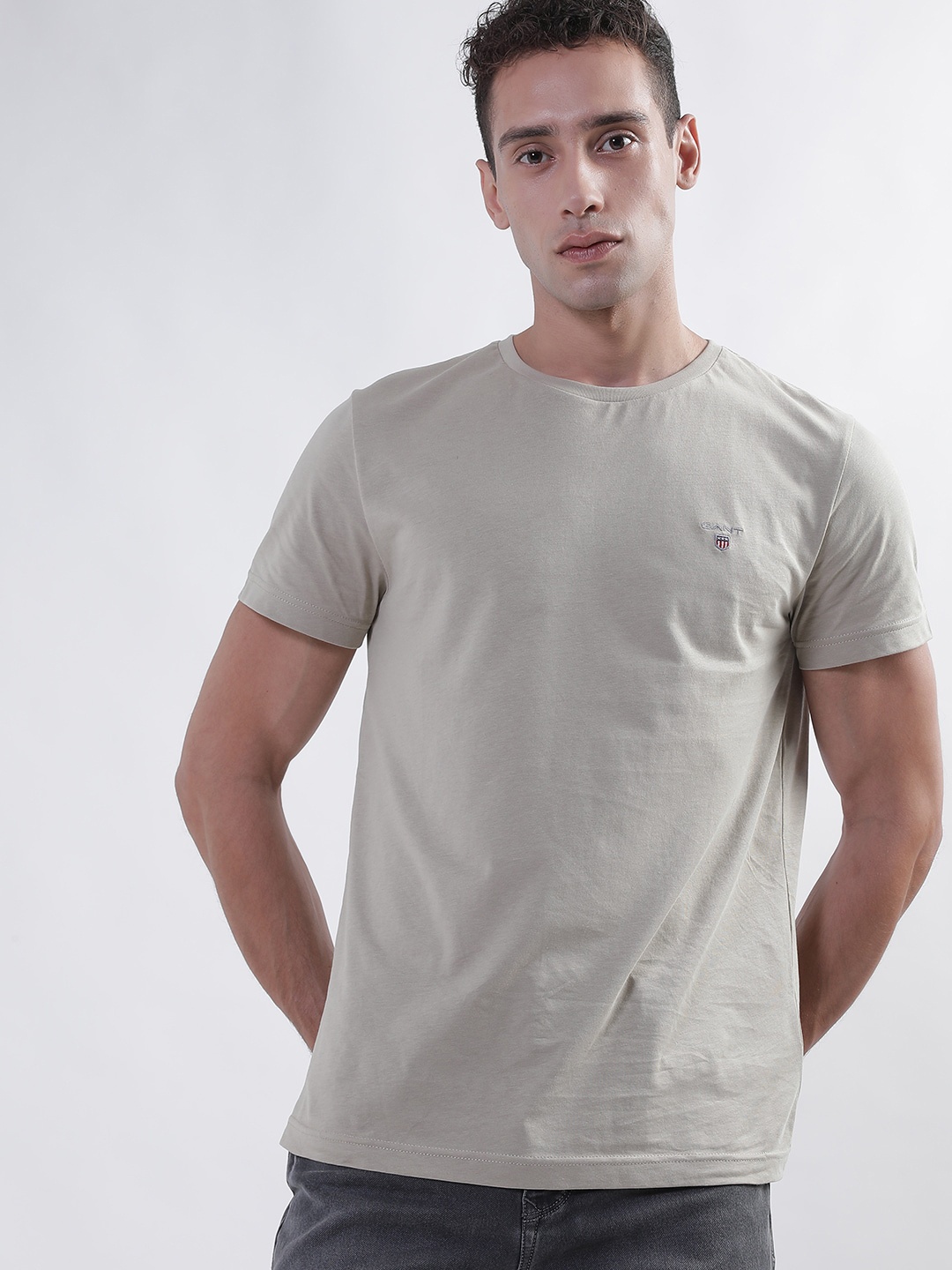 

GANT Men Pure Cotton T-shirt, Beige