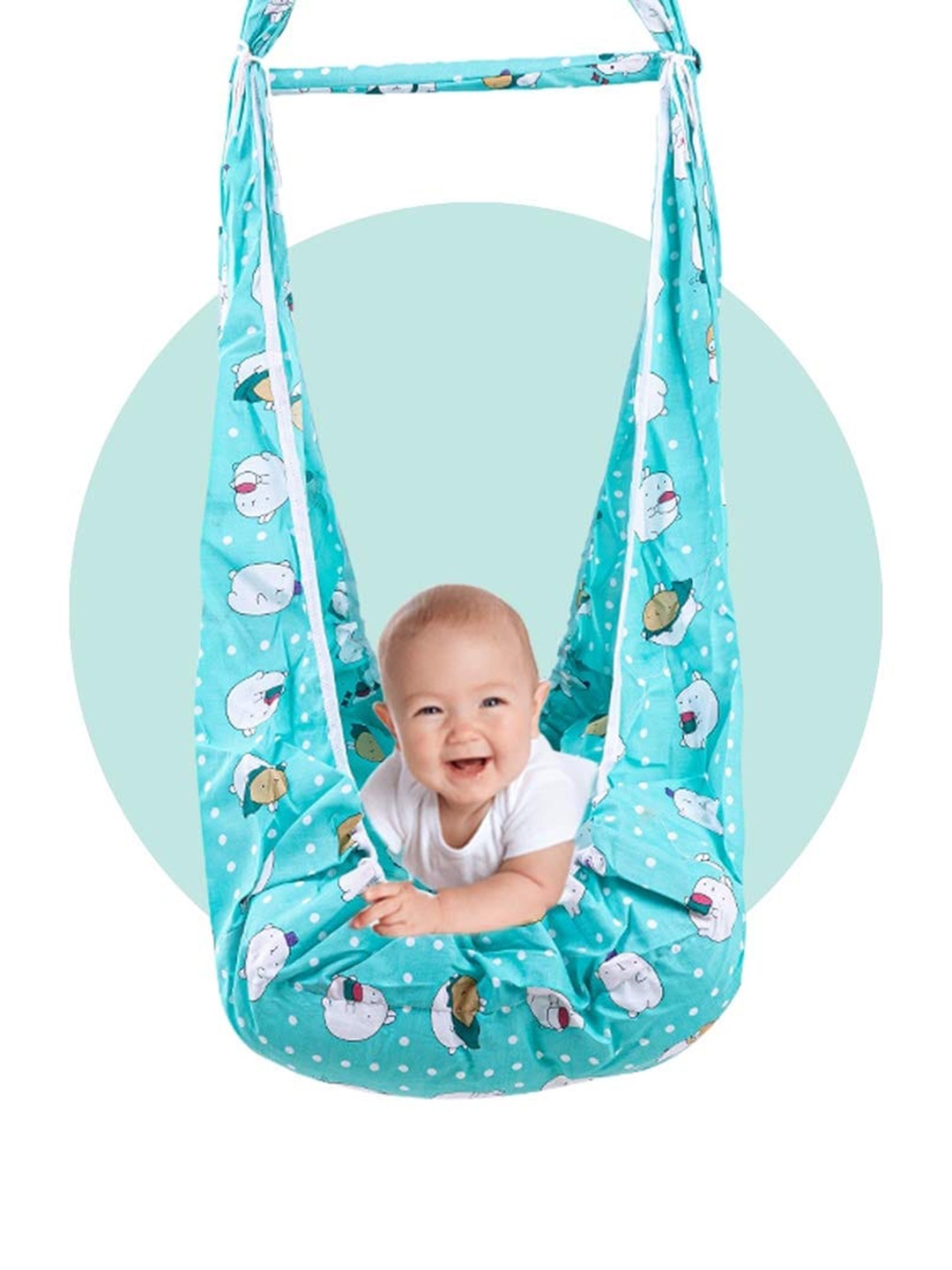 

BAYBEE Kids Cotton Hanging Sleep Swing Cradle, Green