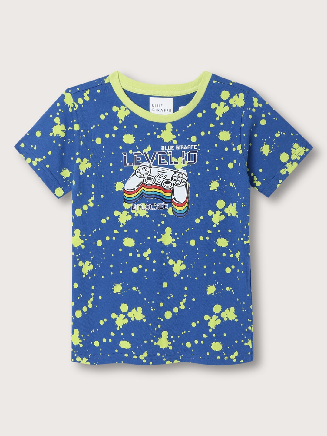 

Blue Giraffe Boys Printed Pure Cotton T-shirt