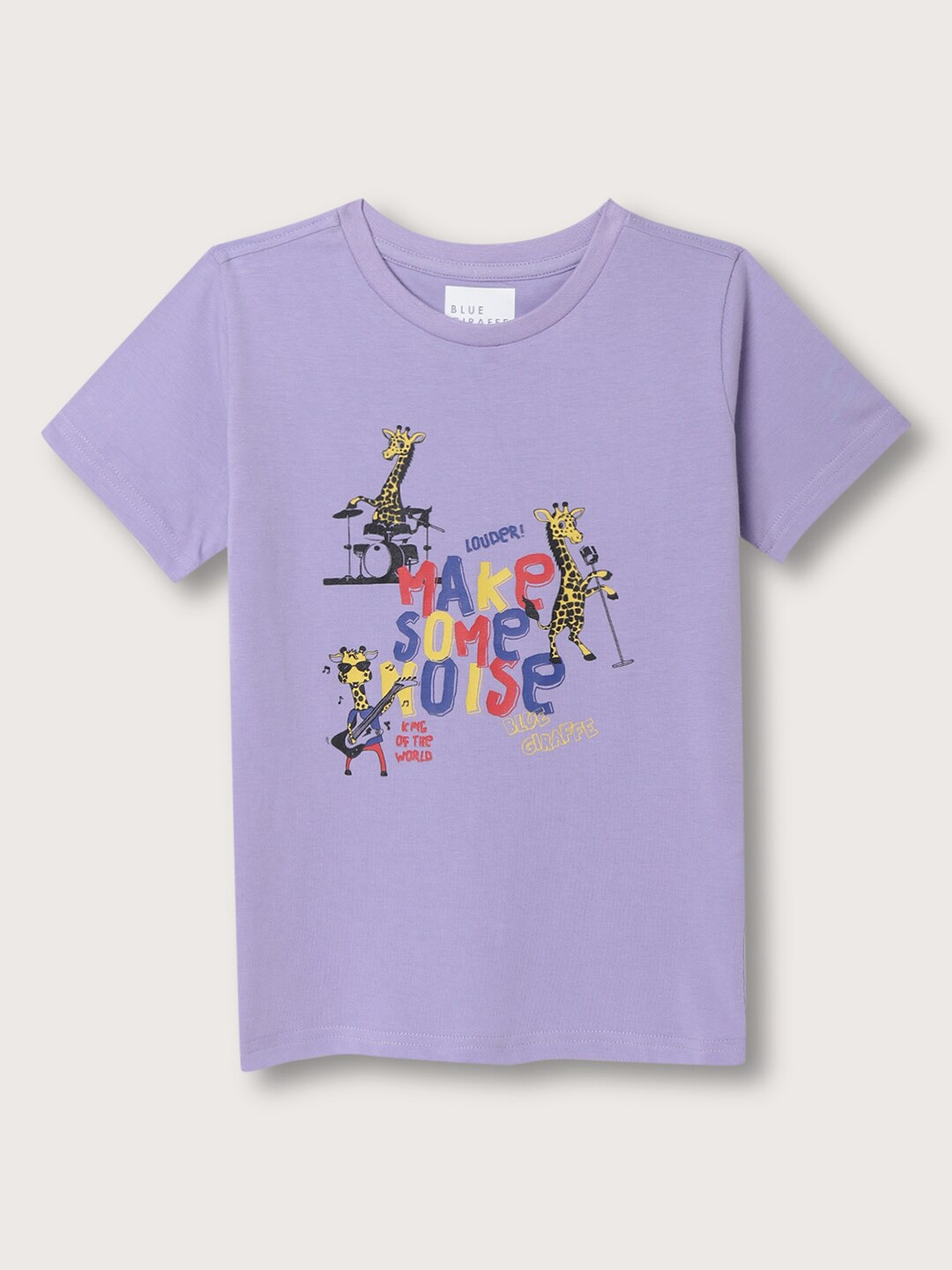 

Blue Giraffe Boys Printed Pure Cotton T-shirt, Lavender