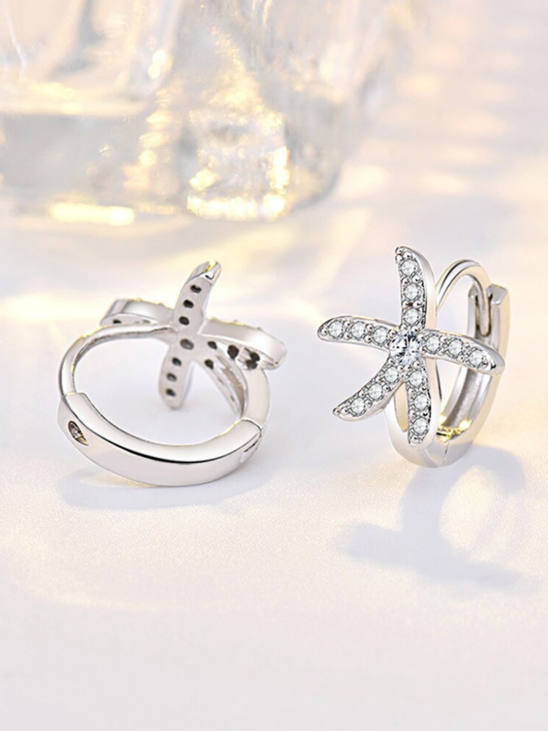 

Shining Diva Fashion Silver-Toned Contemporary Studs Earrings