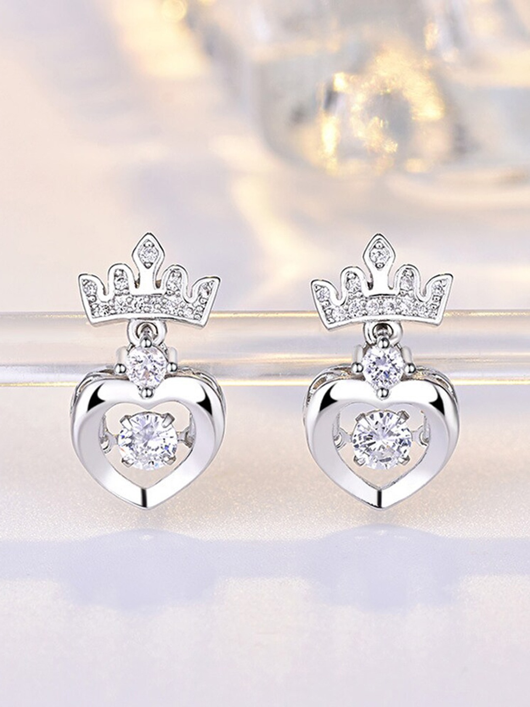 

Shining Diva Fashion Silver-Plated Contemporary Drop Earrings