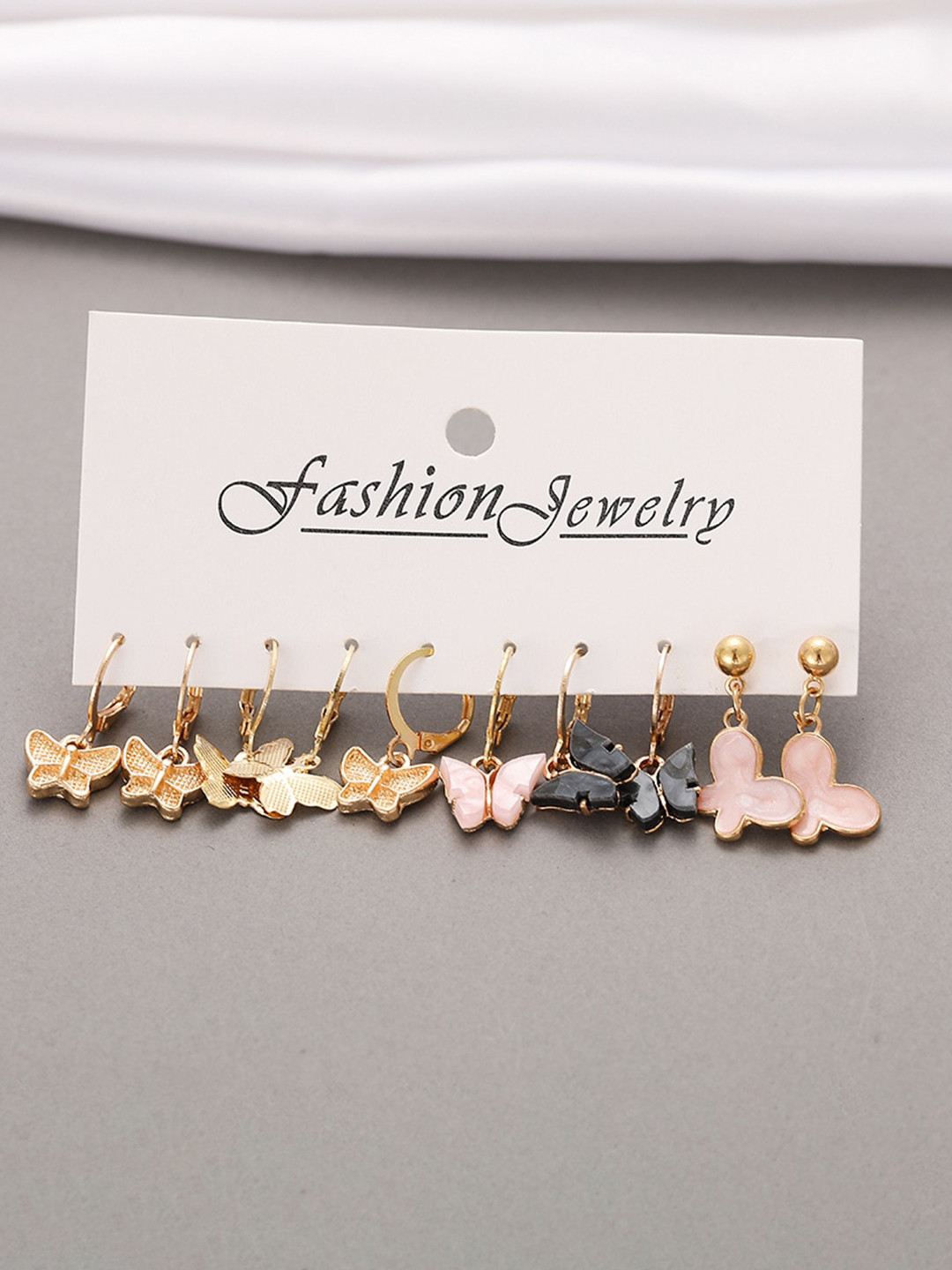 

Shining Diva Fashion Set Of 5 Contemporary Studs Earrings, Multi