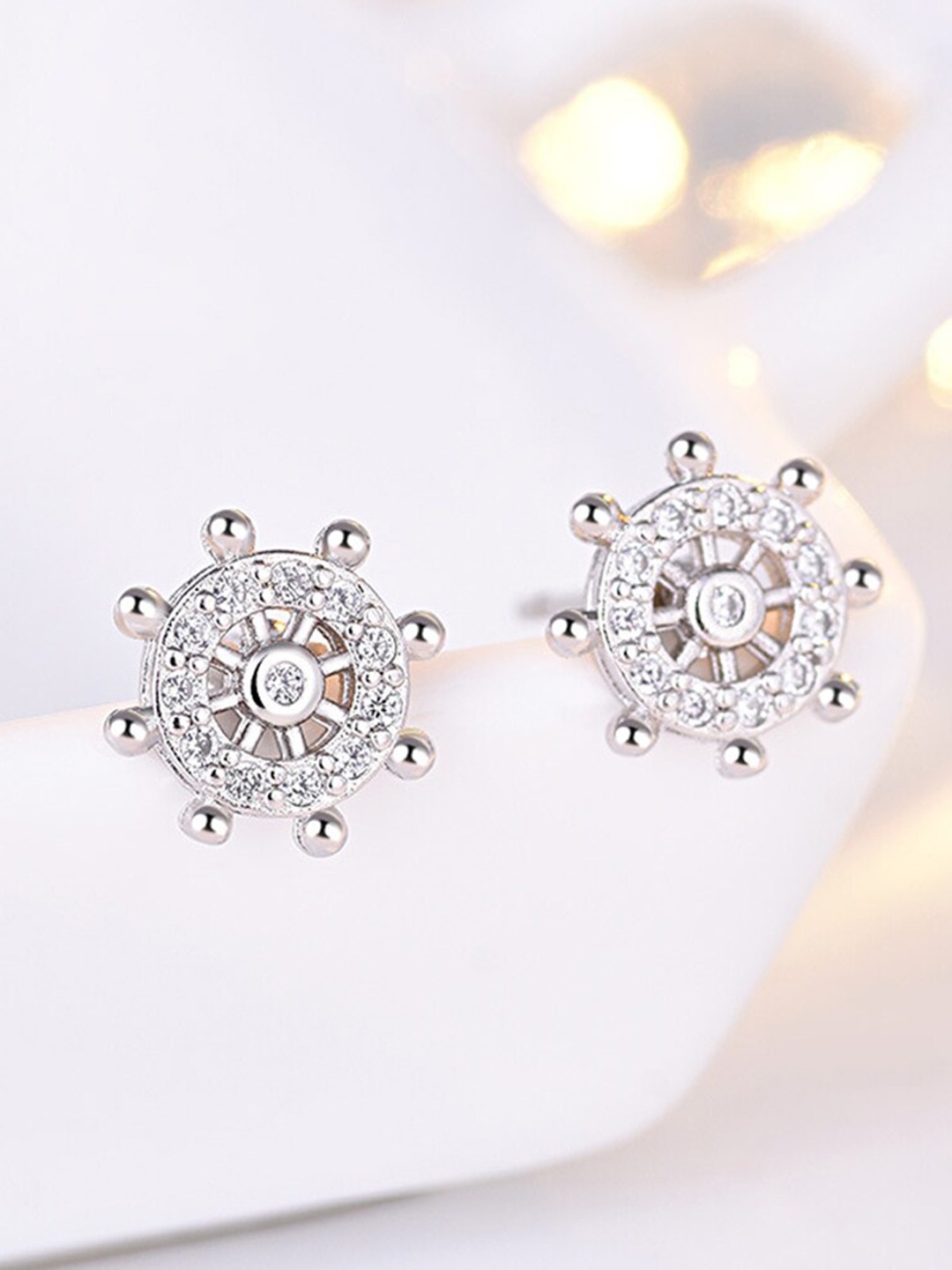 

Shining Diva Fashion Silver-Plated Contemporary Studs