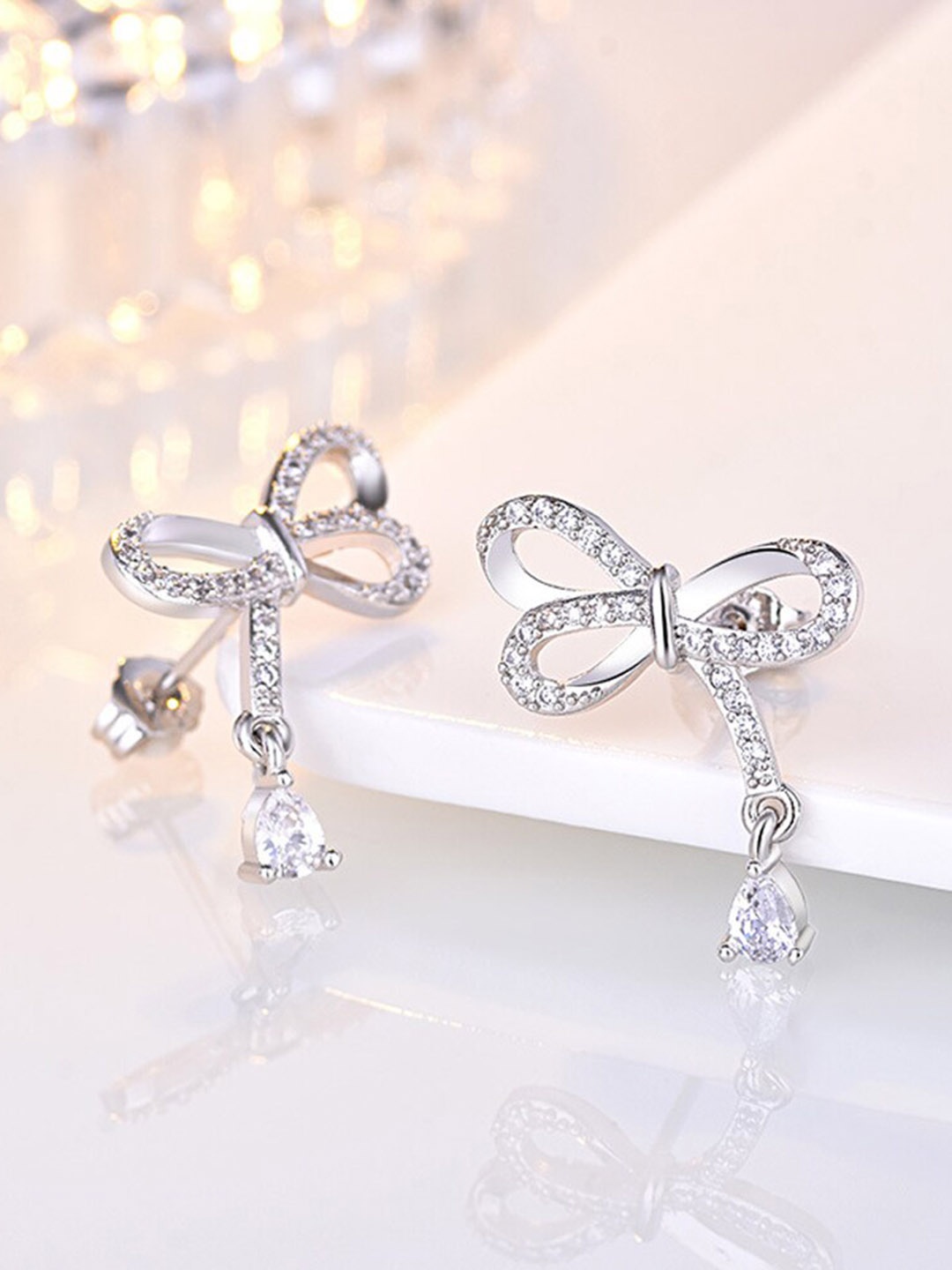 

Shining Diva Fashion Silver-Toned Contemporary Ear Cuff Earrings