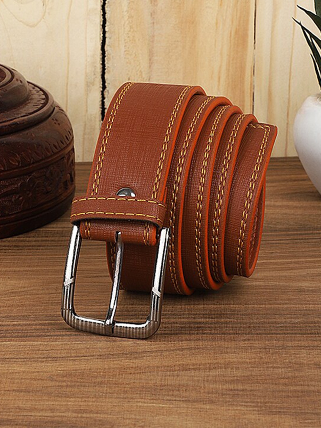 

Kastner Men Synthetic Leather Slim Belt, Tan