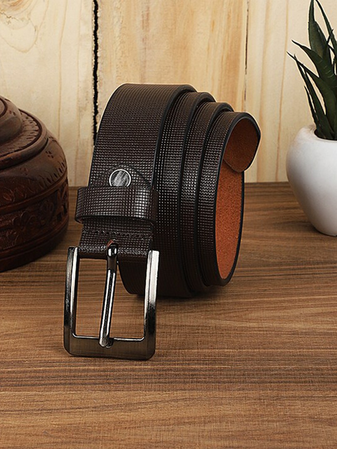 

Kastner Men Textured Leather Belt, Brown