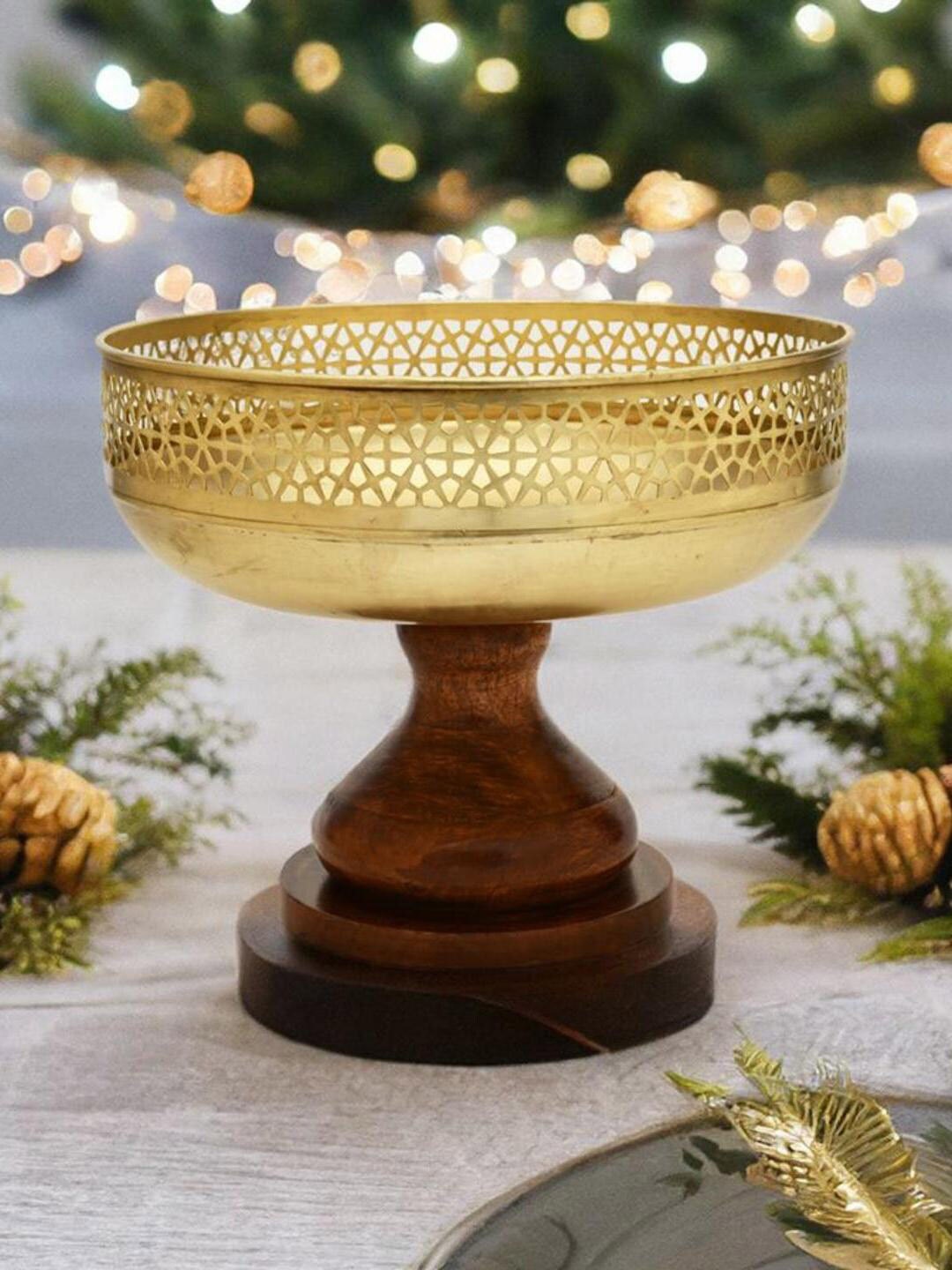 

Athome by Nilkamal Brown Textured Candle Holders