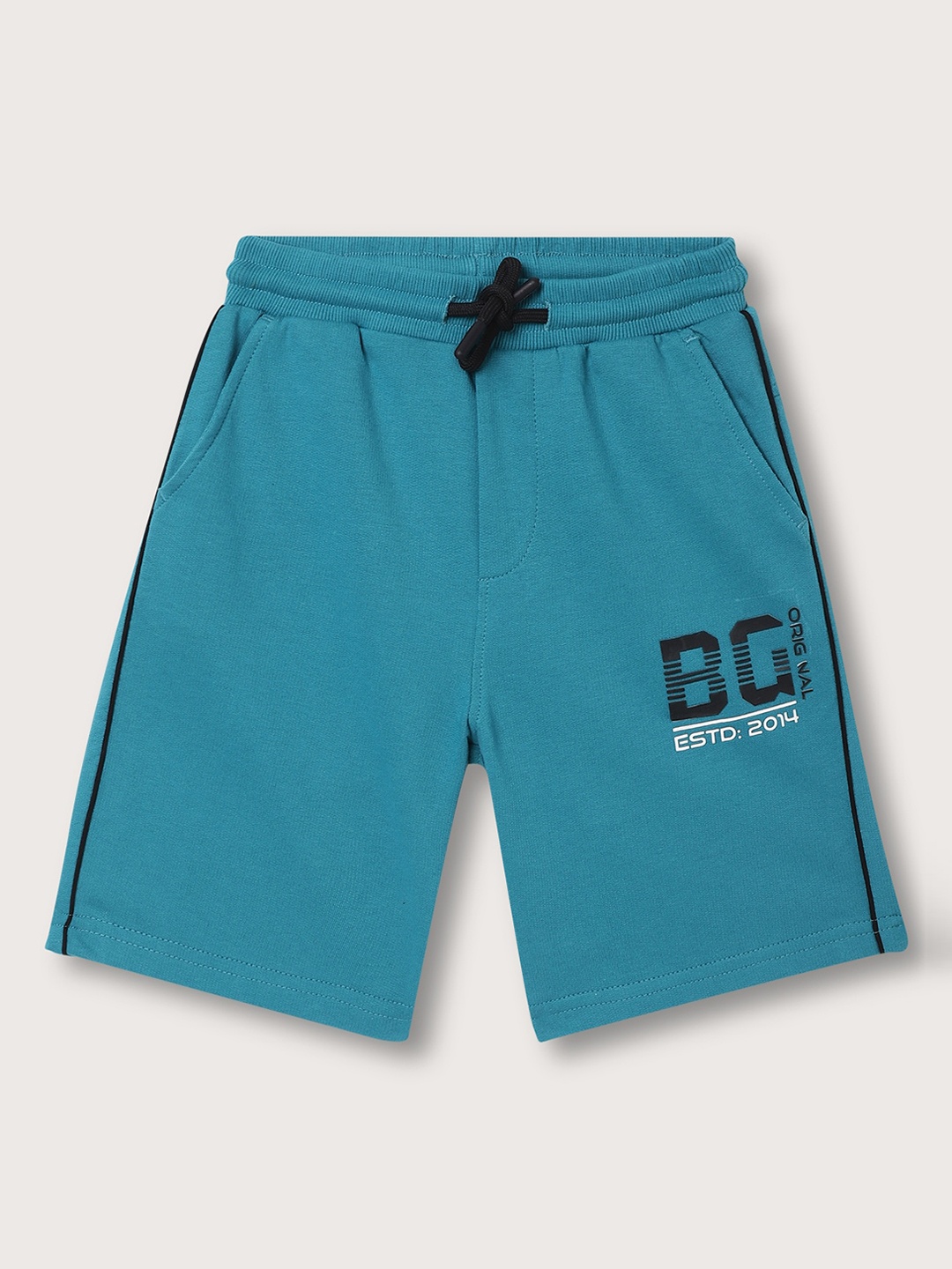 

Blue Giraffe Boys Printed Regular Cotton Shorts, Teal
