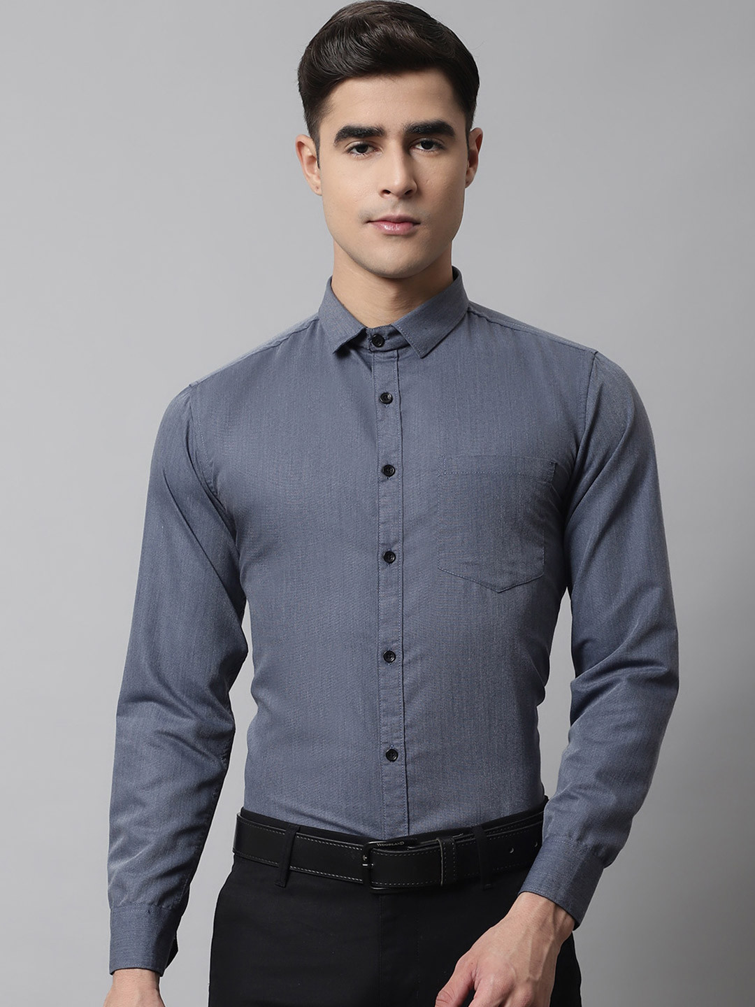 

Majestic Man Classic Slim Fit Casual Shirt, Grey