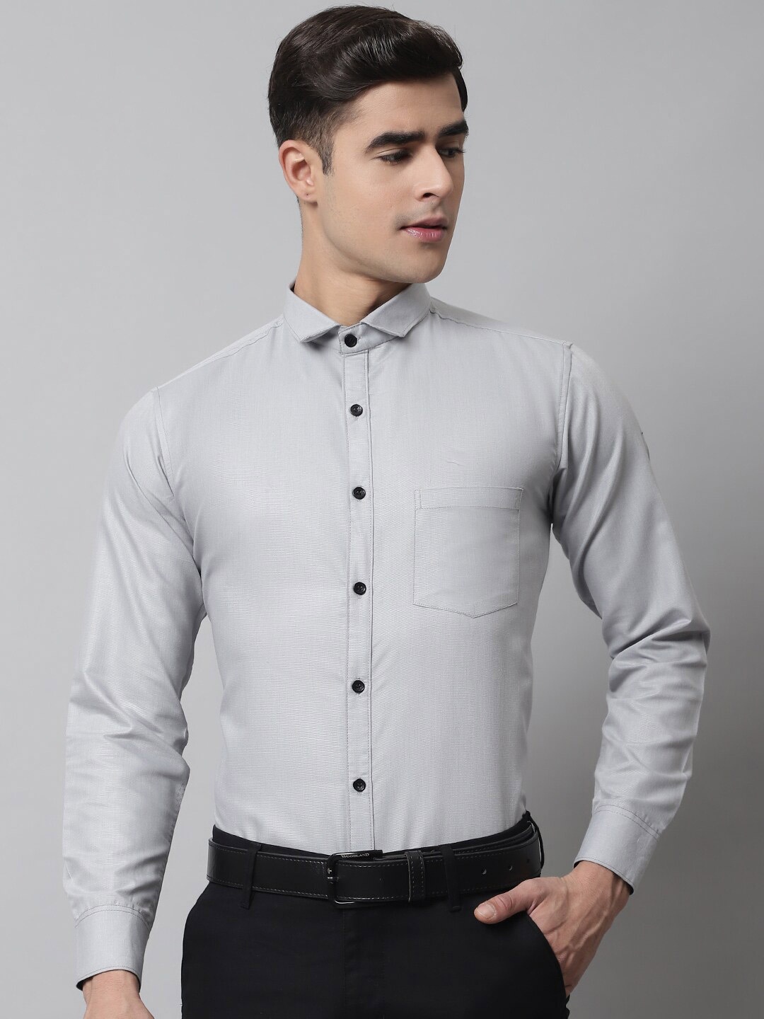 

Majestic Man Classic Slim Fit Casual Shirt, Grey