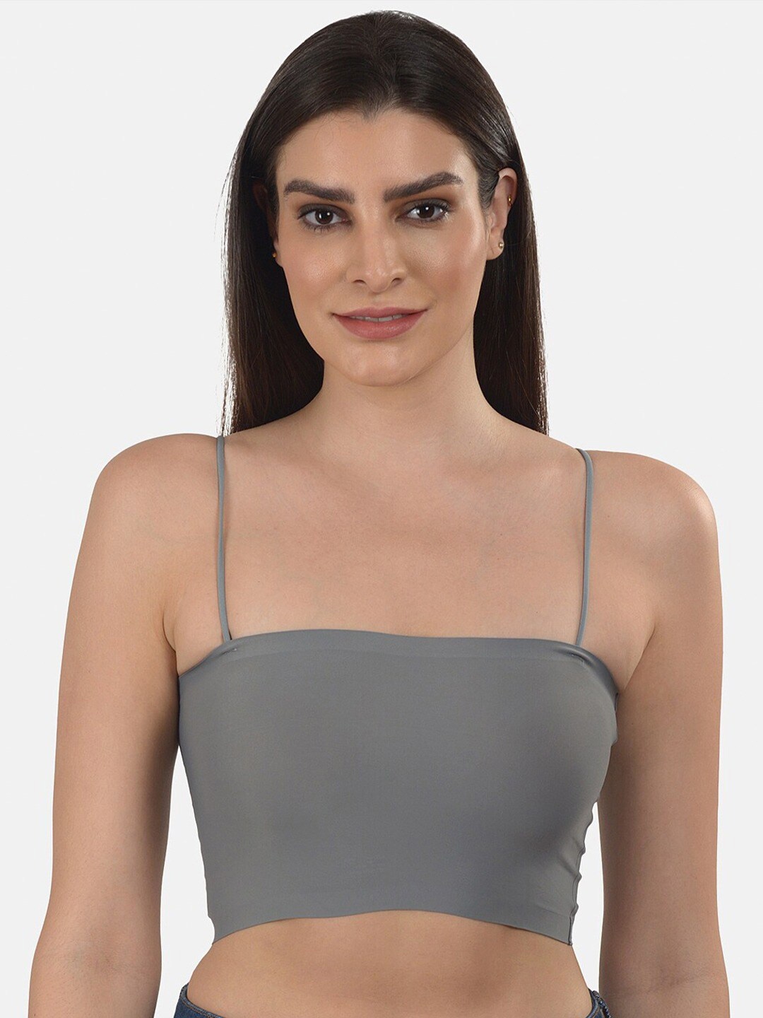 

TORONFRAS Lightly Padded All Day Comfort Rapid Dry Seamless Camisole Bra, Grey